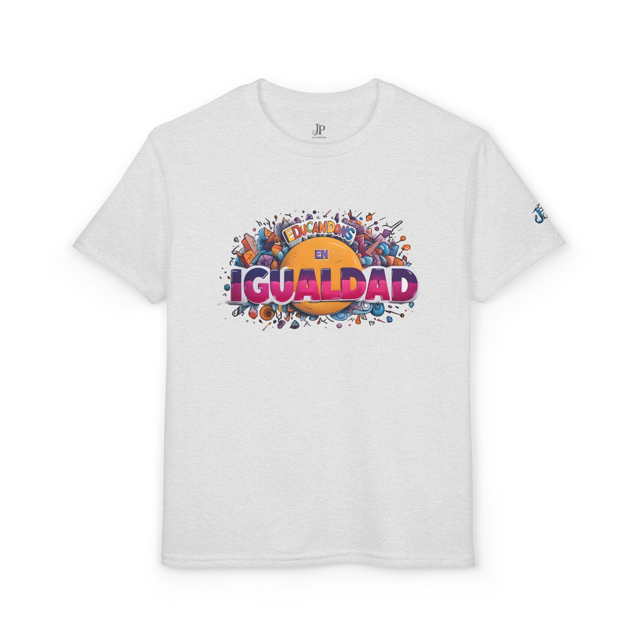 Igualdad Graphic Youth T-Shirt | Equality Spanish Text, Colorful Crowd Design, JPE Kids Edition