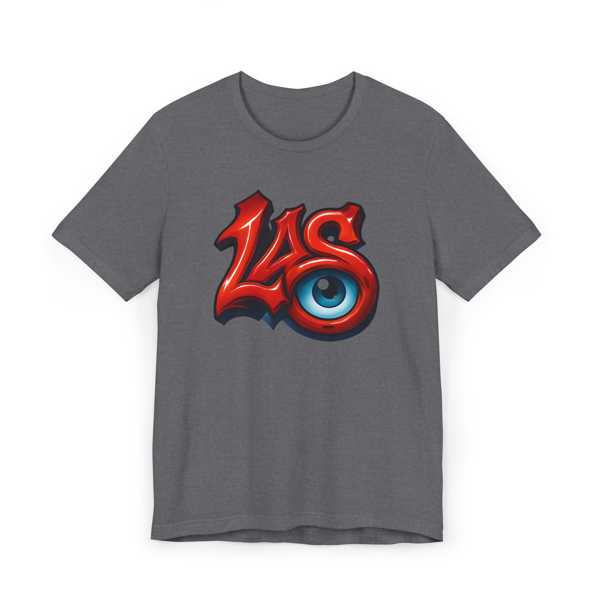 LAS Eyeball Graffiti T-Shirt | Street Art Logo, Red & Blue Graphic, JPE Ellington Edition