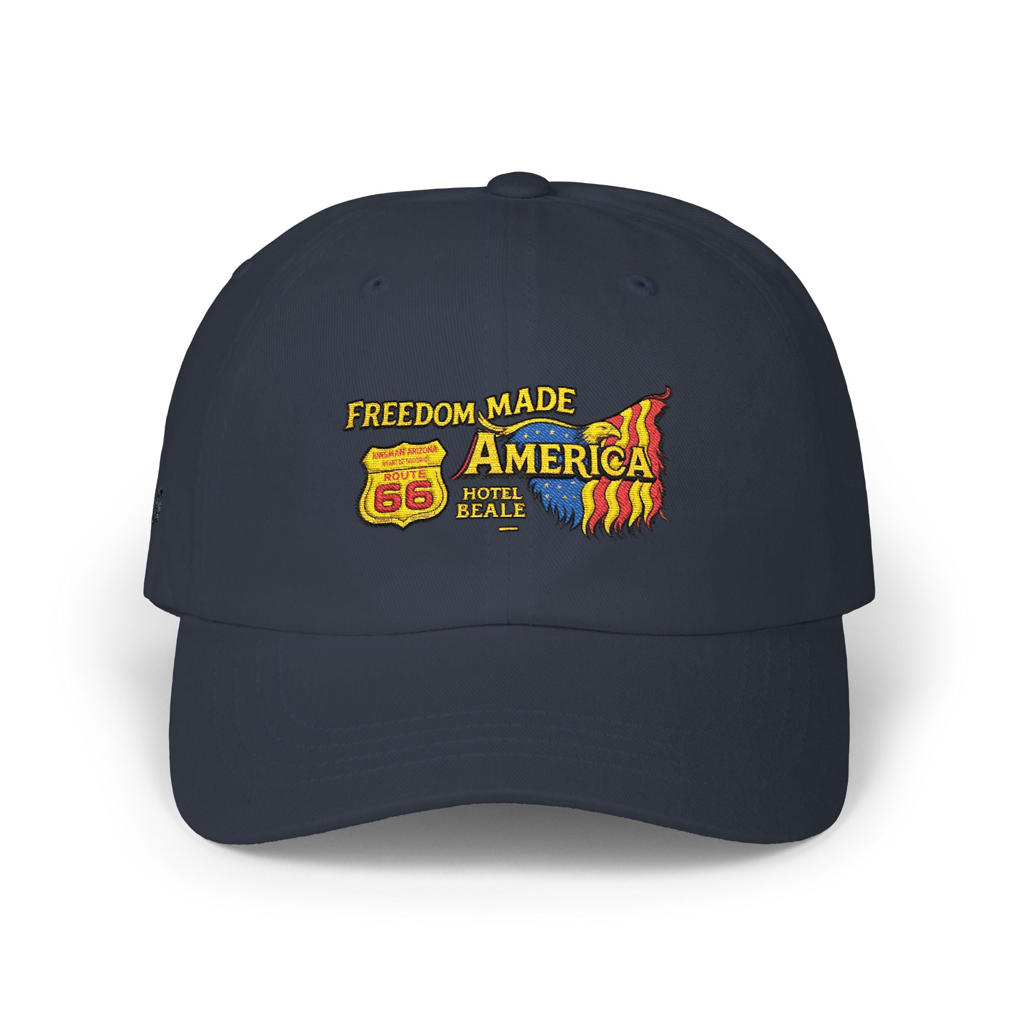 Freedom Made America Route 66 Karte Dad Cap | Patriotische USA-Flagge bestickt