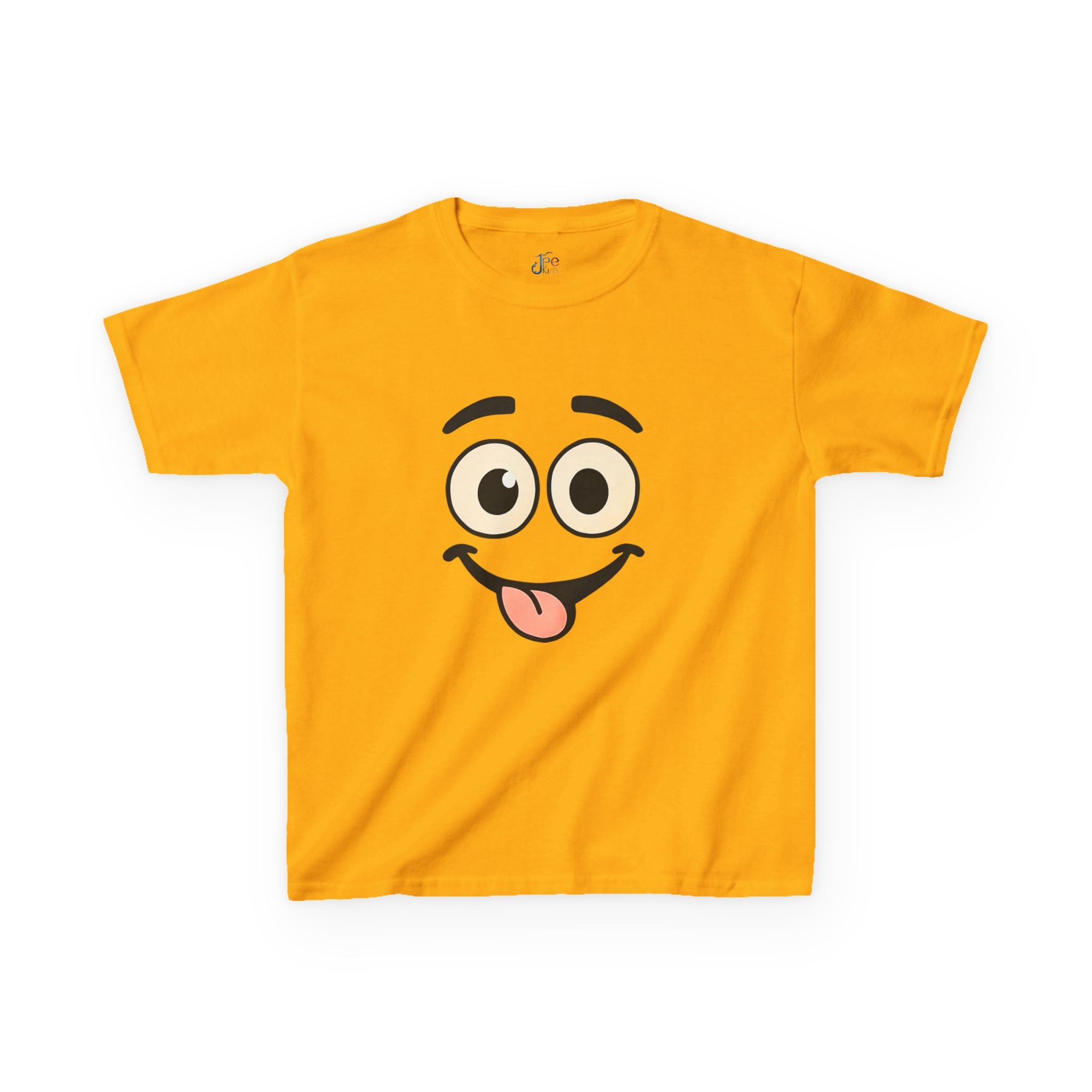 T-Shirt für Kinder mit lustigem Grimassen-Gesicht und rausgestreckter Zunge | Niedliches Emoji-Cartoon-Shirt