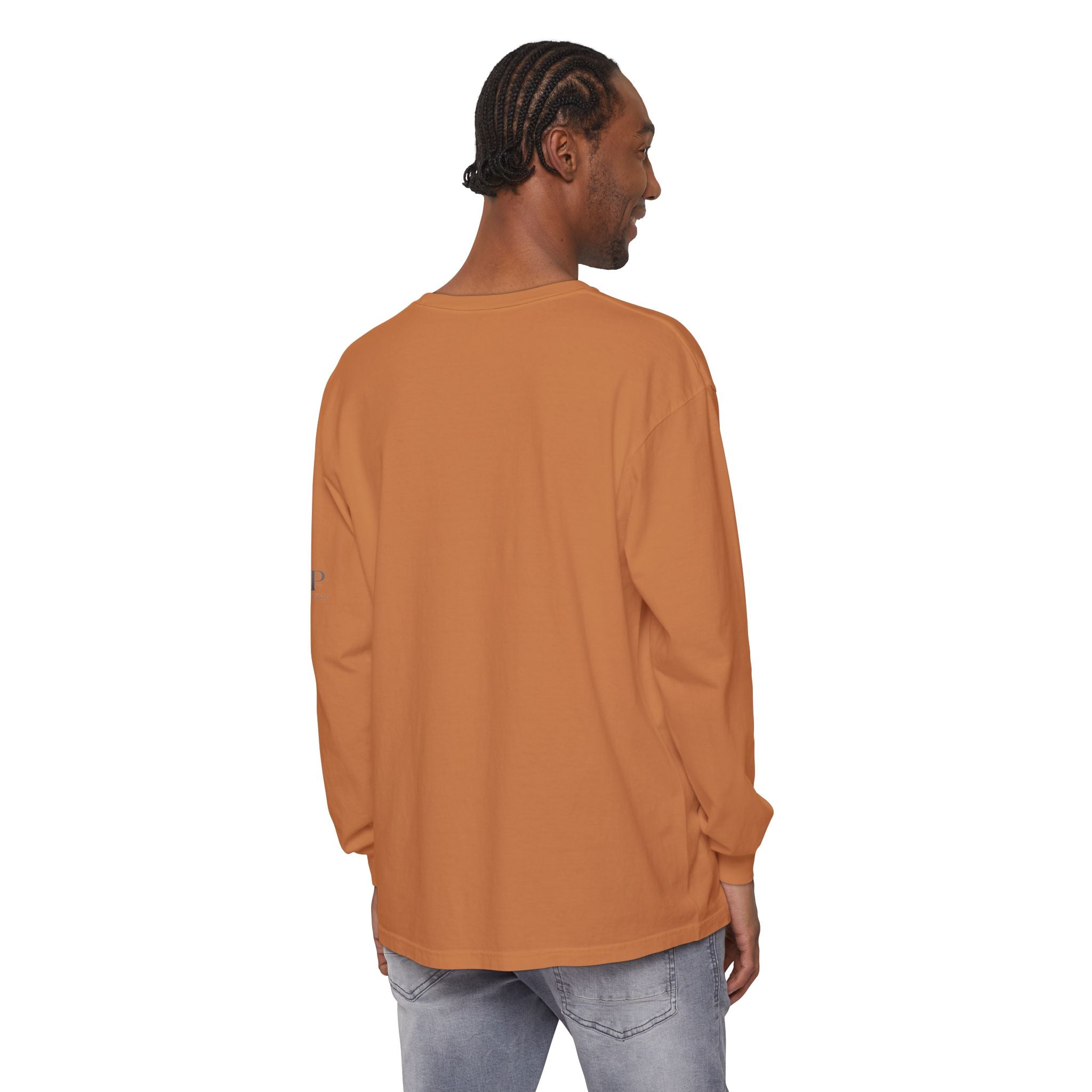 Good Vibes script graphic Long Sleeve Tee | White, Red lettering