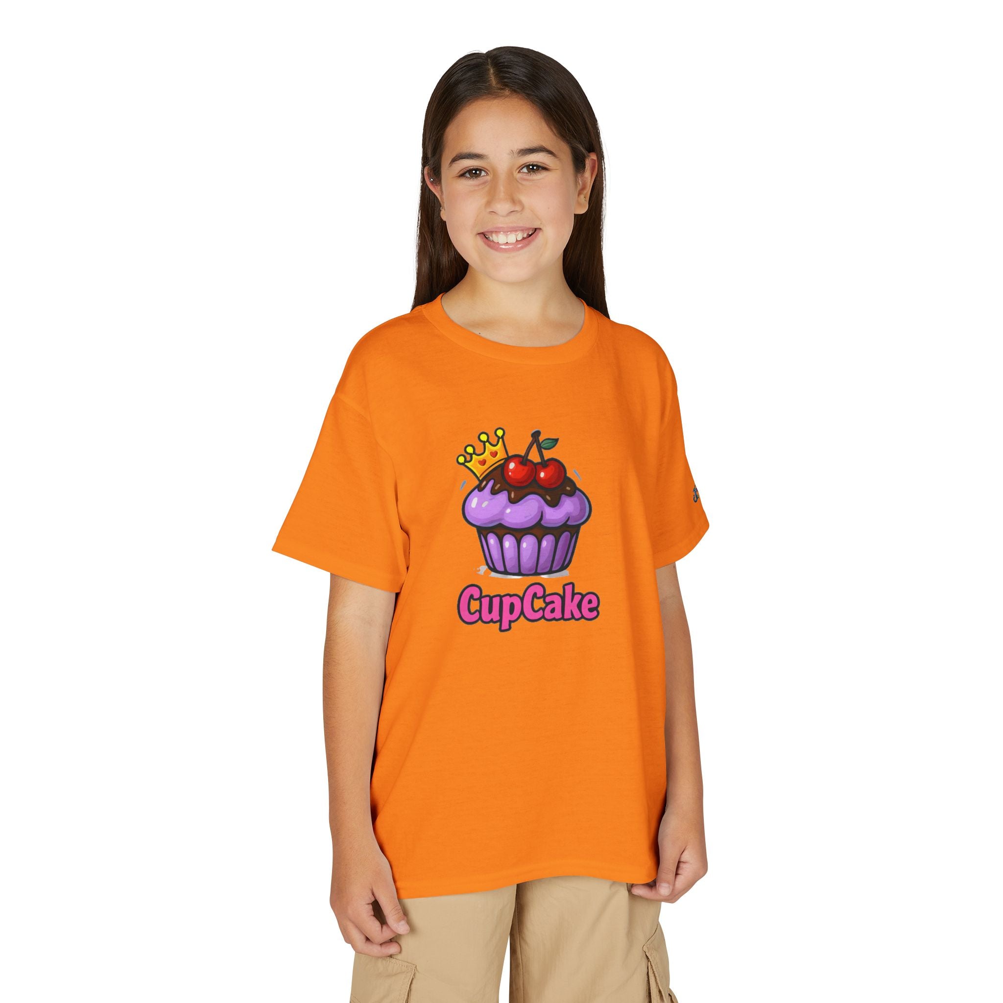 Crowned Cherry Cupcake Youth T-Shirt | Cute Dessert Graphic, JPEm Kids Edition