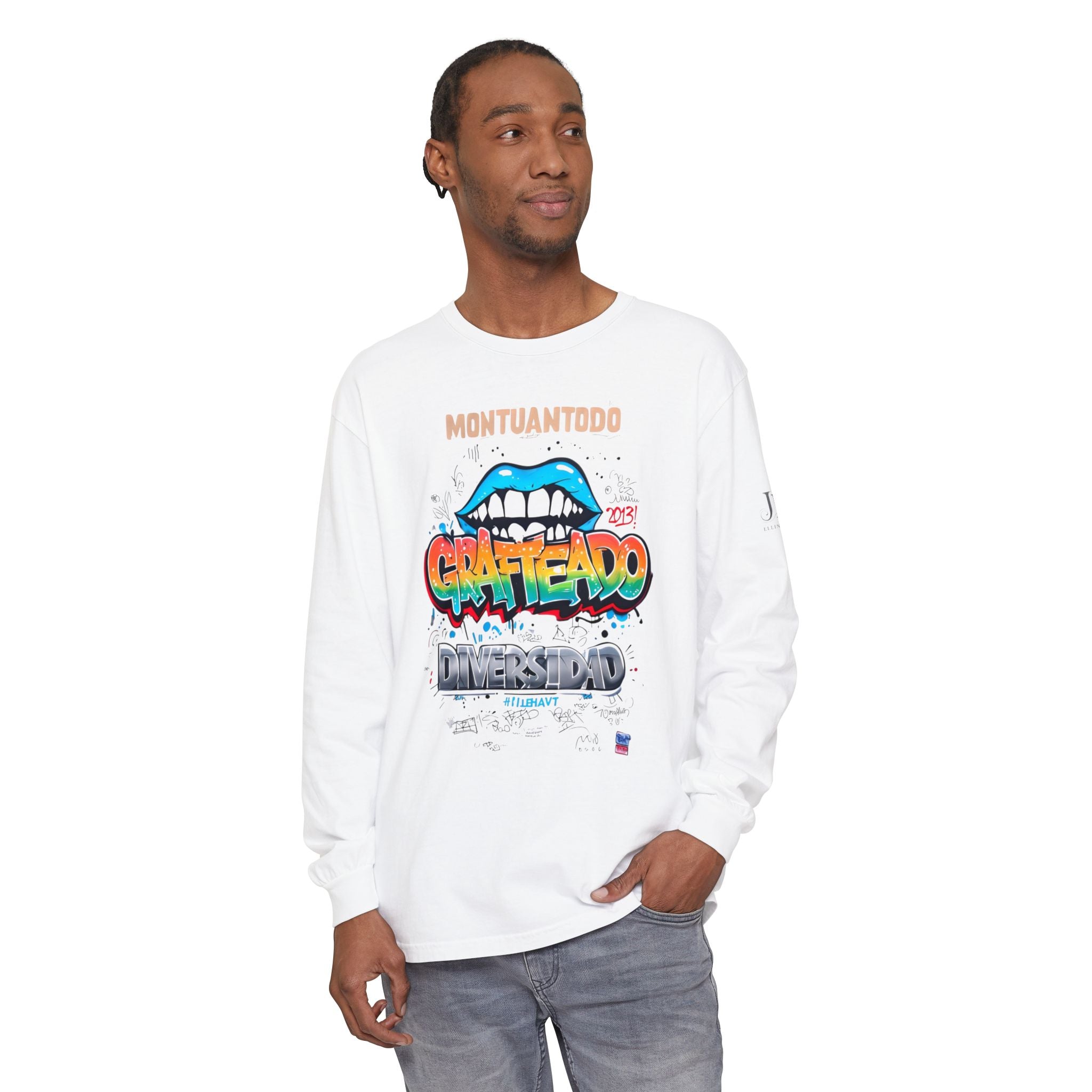 Graffiteado Colorful Graffiti Lips Long Sleeve Shirt | Montuantodo Typography