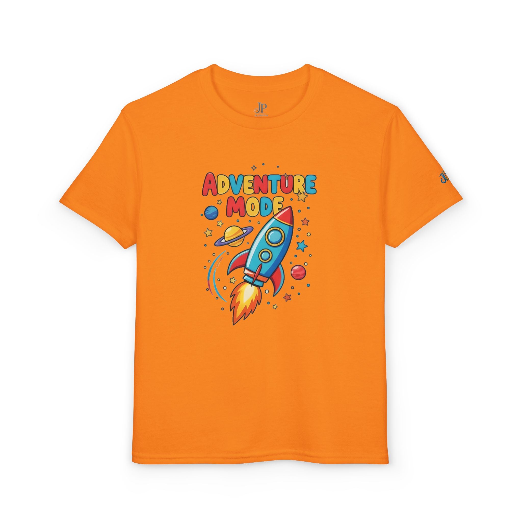 Adventure Mode Raketen-Jugend-T-Shirt | Kinder-Weltraum-Cartoon-T-Shirt, JPE Kids Edition