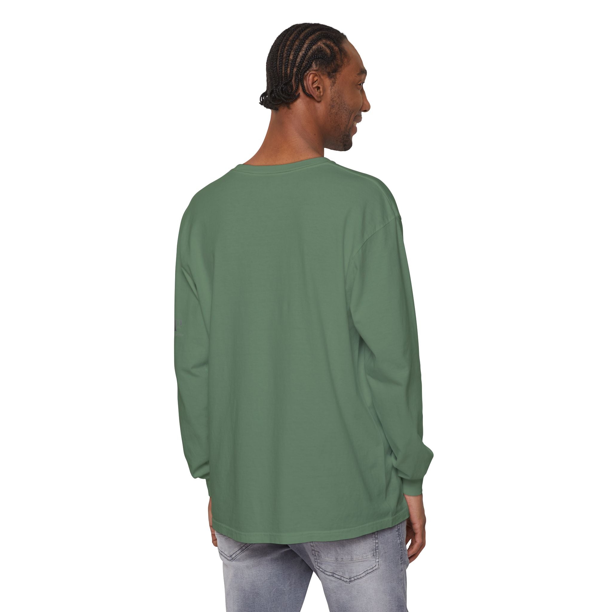 Good Vibes script graphic Long Sleeve Tee | White, Red lettering