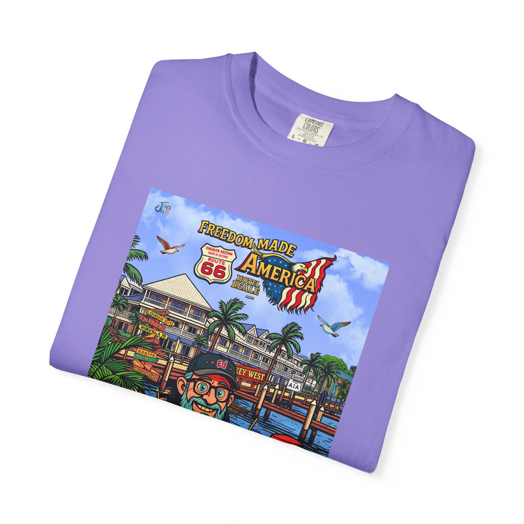 Route 66 Key West T-Shirt | Retro Roadtrip Art, Freedom made America Shirt