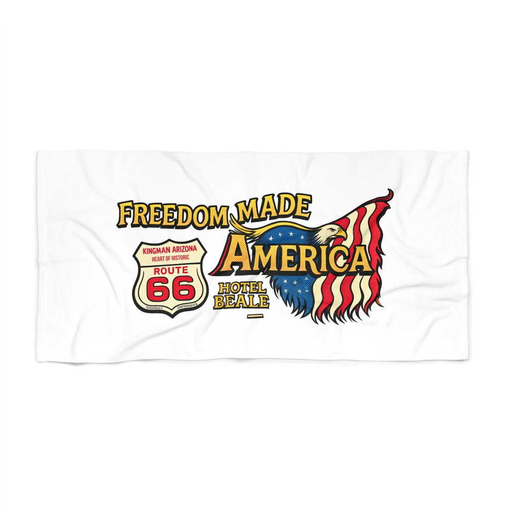 Freedom Made America Beach Towel | Route 66 Americana
