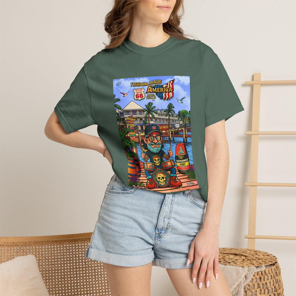 Route 66 Key West T-Shirt | Retro Roadtrip Art, Freedom made America Shirt