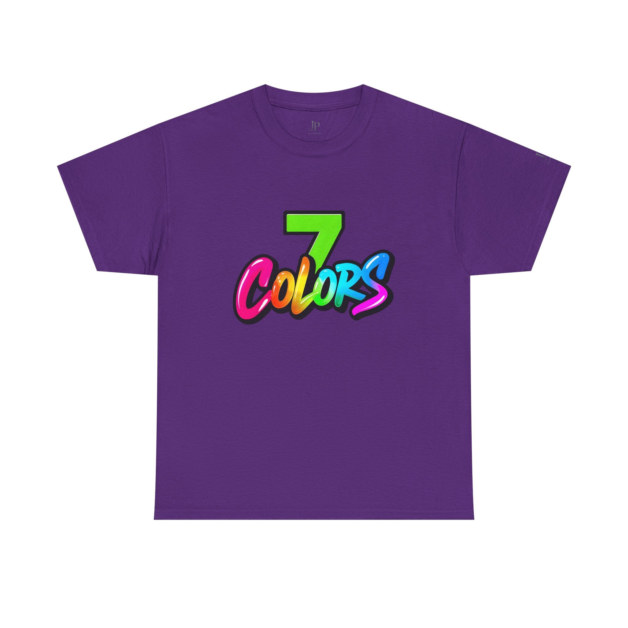Sieben Farben Grafik-T-Shirt | Regenbogen-Schriftzug-Logo T-Shirt, JP Ellington Edition