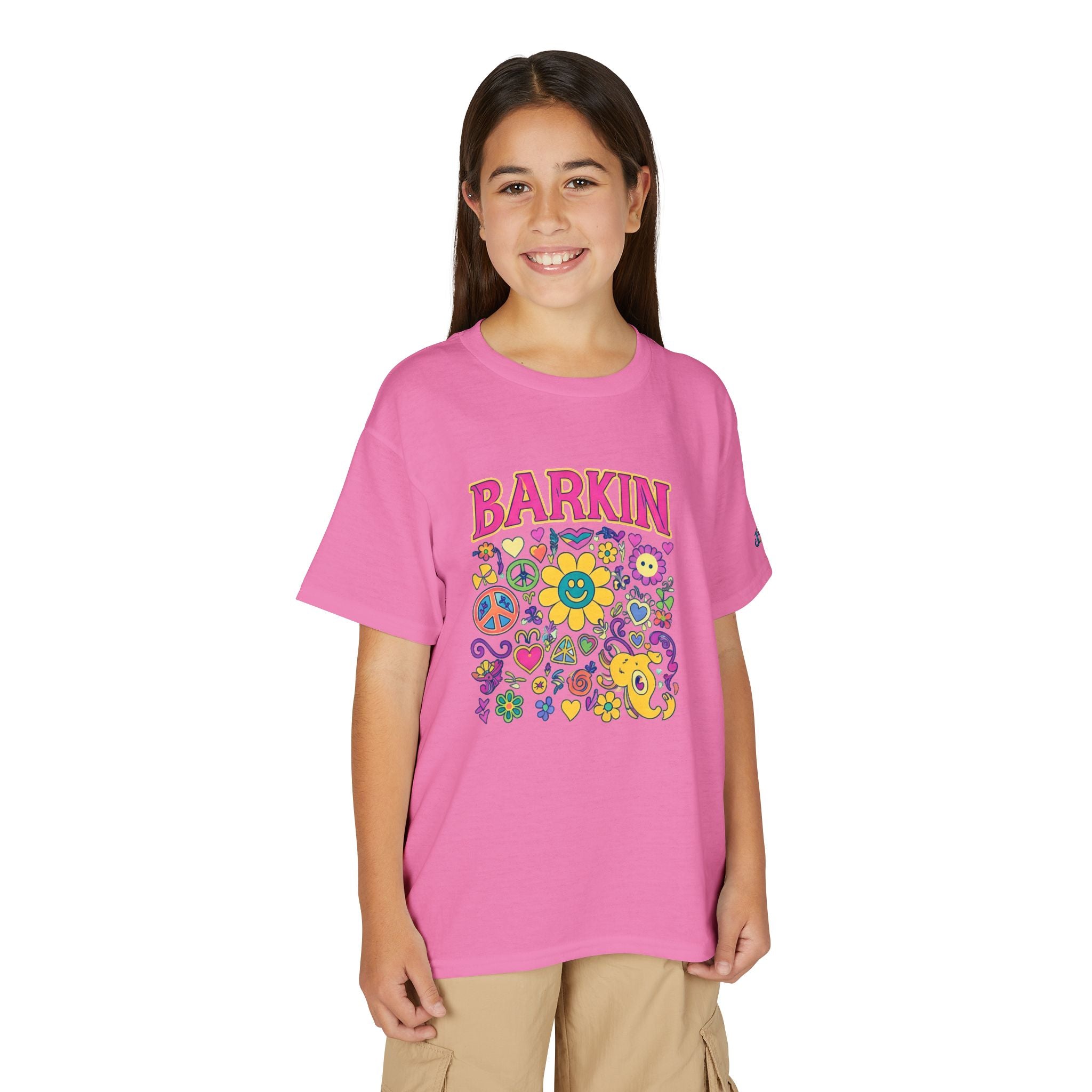 Barkin flower smiley collage T-Shirt | Kids graphic tee, JPE Kids Edition