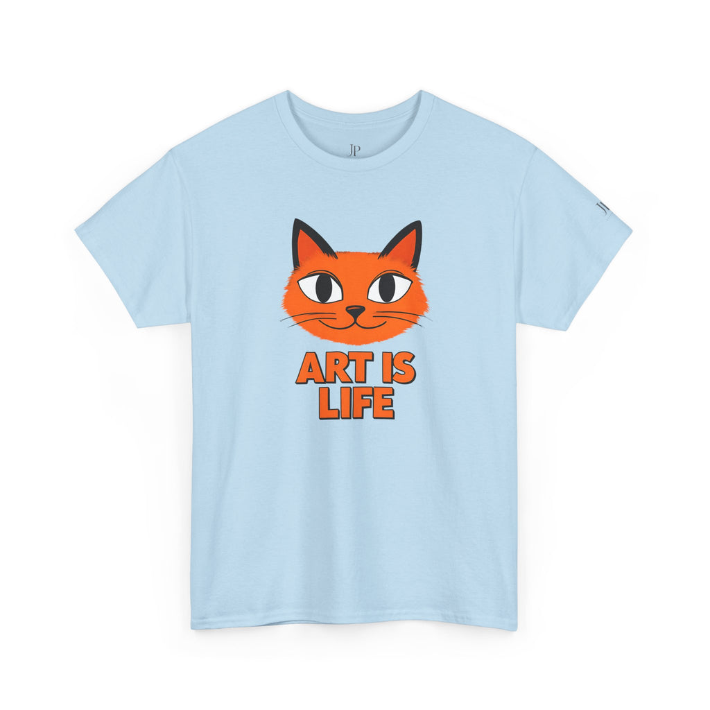 Orange Cat Illustration Art Is Life Tee | Cute Cat Face, Graphic Shirt