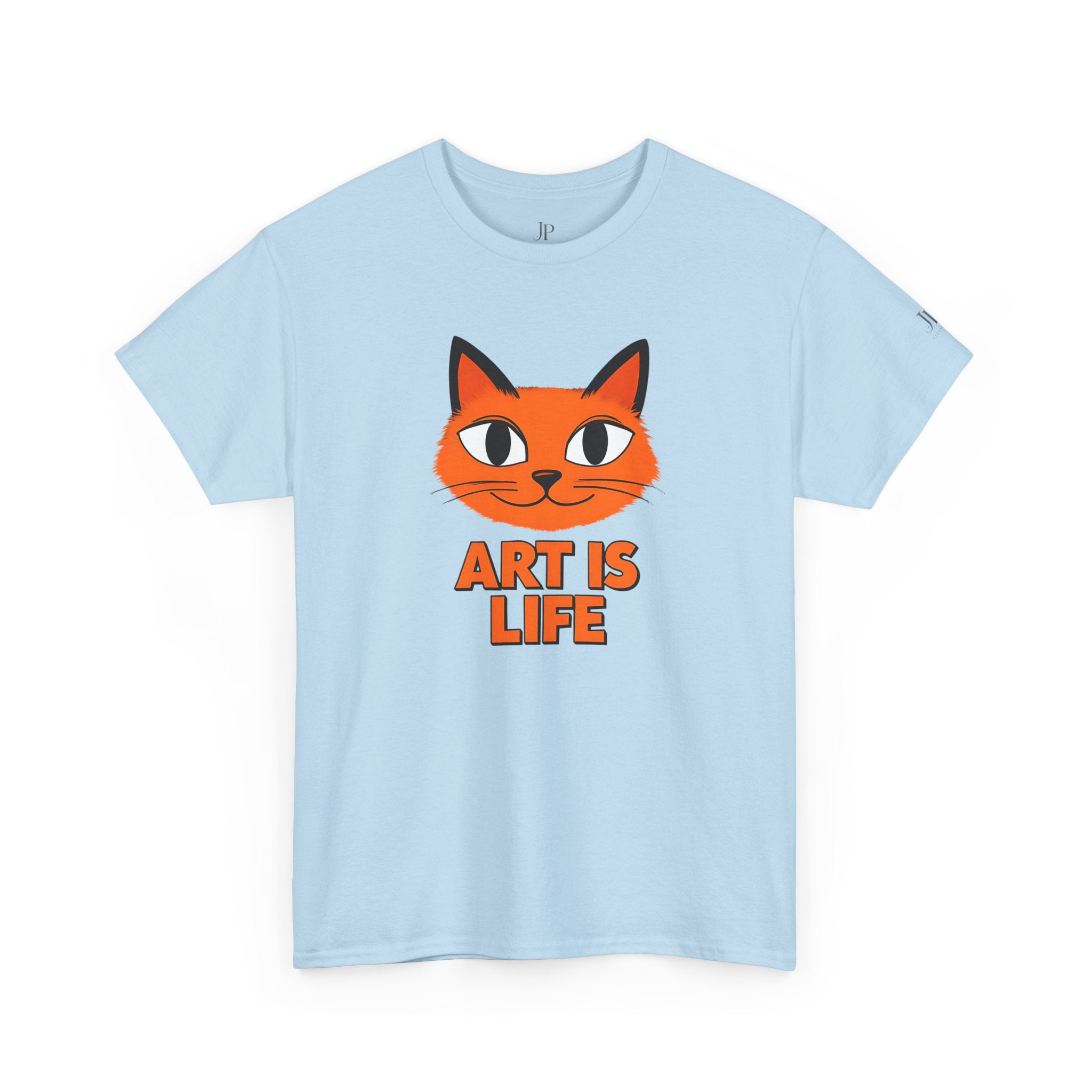 Orange Cat Illustration Art Is Life Tee | Cute Cat Face, Graphic Shirt
