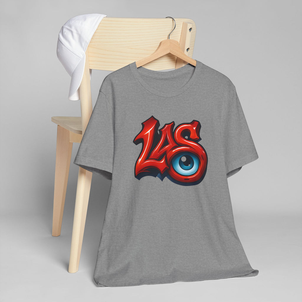 LAS Eyeball Graffiti T-Shirt | Street Art Logo, Red & Blue Graphic, JPE Ellington Edition