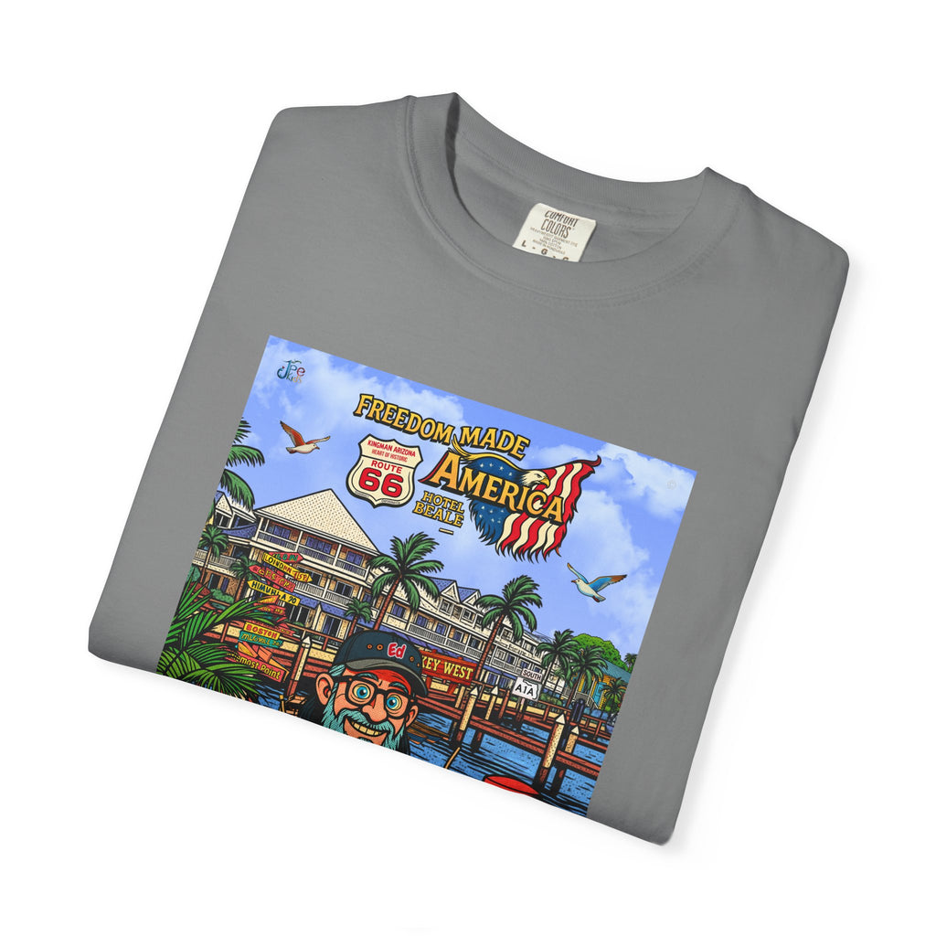 Route 66 Key West T-Shirt | Retro Roadtrip Art, Freedom made America Shirt