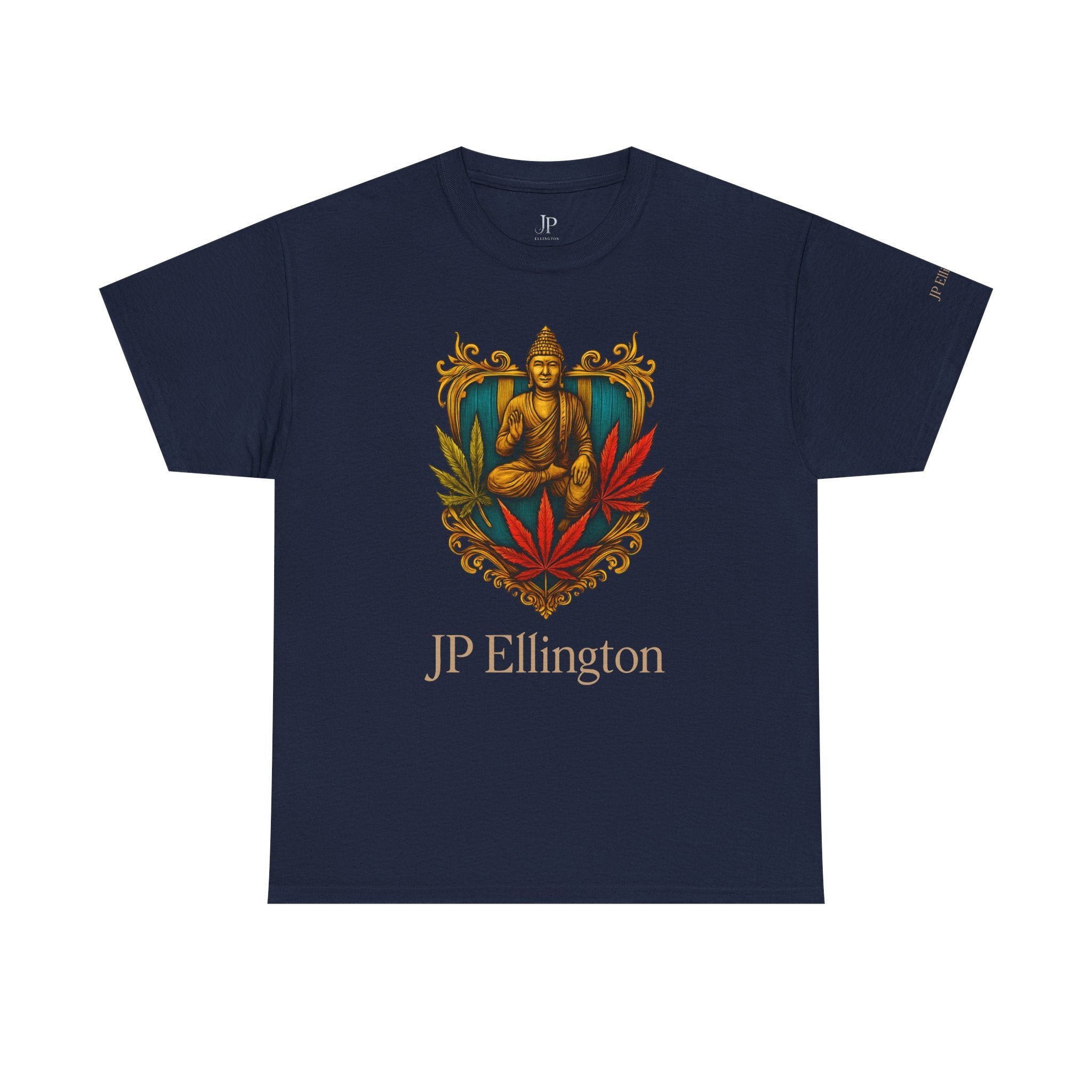Buddha-Wappen mit Cannabisblättern T-Shirt | JP Ellington Edition