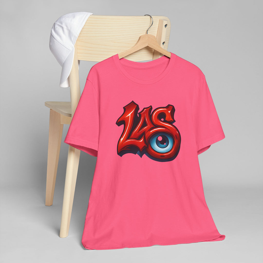 LAS Eyeball Graffiti T-Shirt | Street Art Logo, Red & Blue Graphic, JPE Ellington Edition