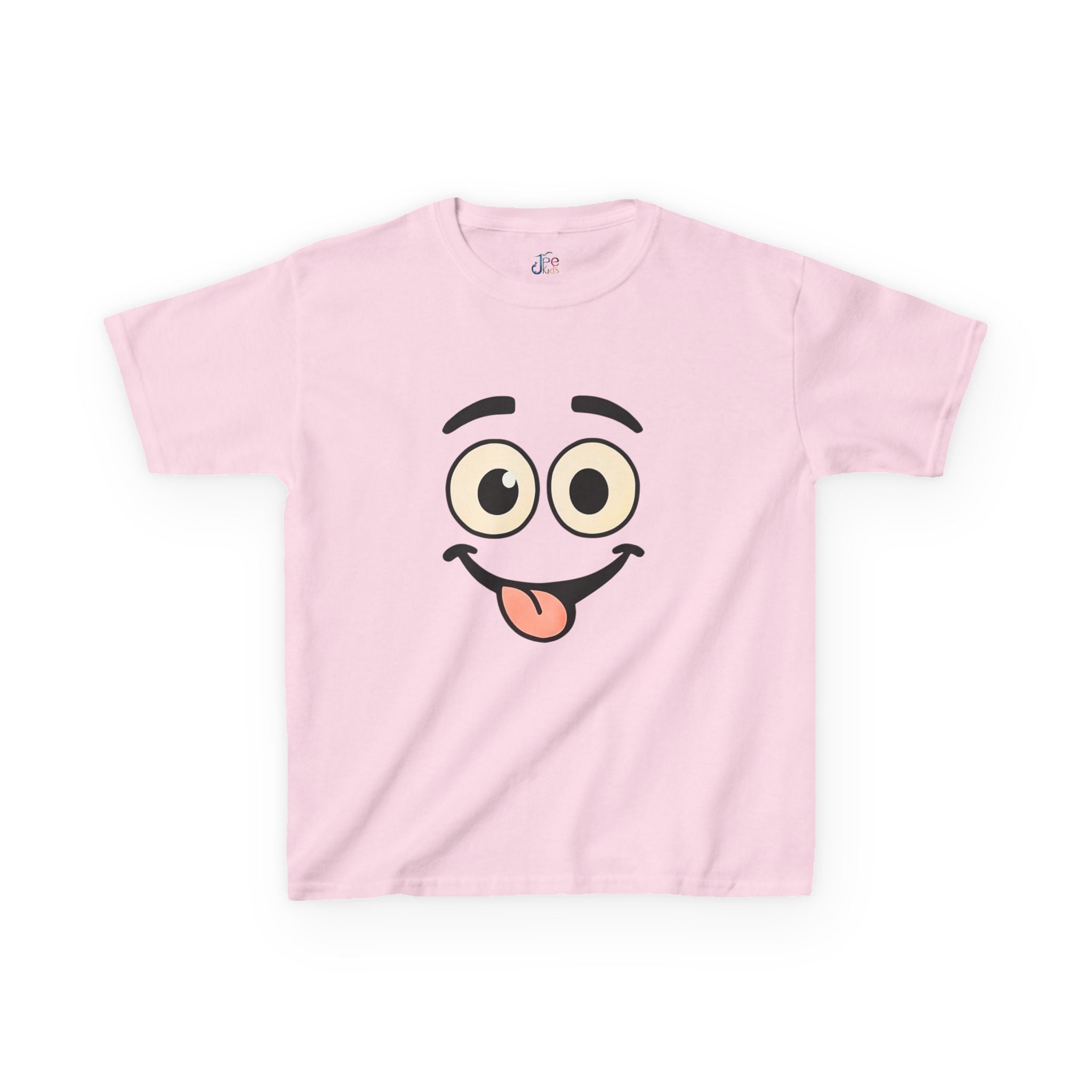 T-Shirt für Kinder mit lustigem Grimassen-Gesicht und rausgestreckter Zunge | Niedliches Emoji-Cartoon-Shirt
