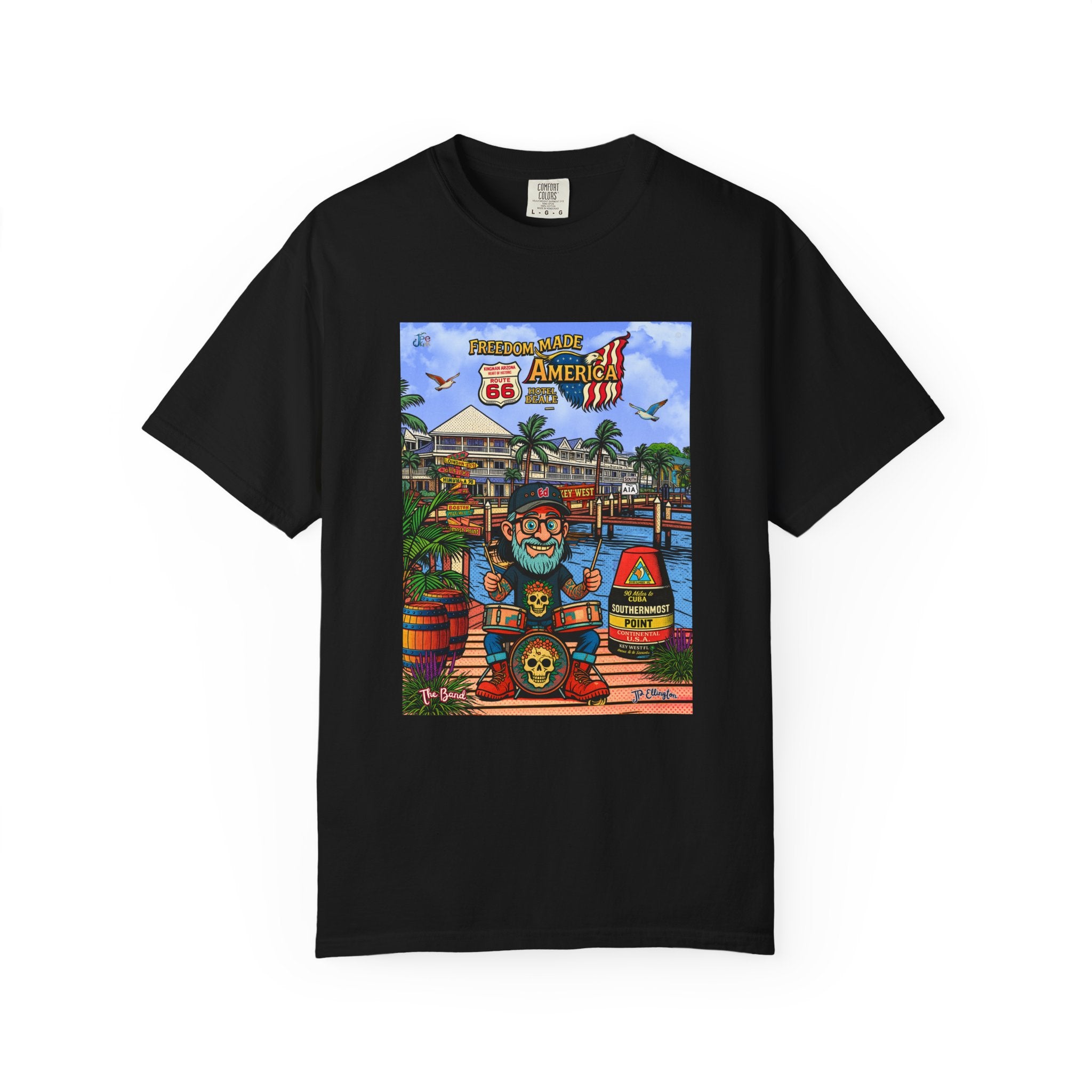 Route 66 Key West T-Shirt | Retro Roadtrip Art, Freedom made America Shirt