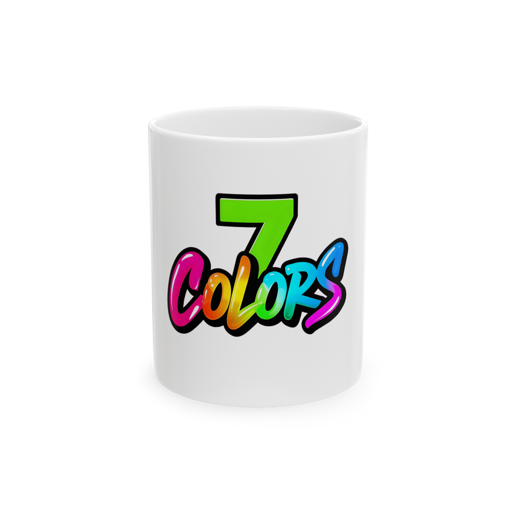 7 Colors Rainbow Logo Mug – Colorful Graphic Ceramic Coffee Cup (11oz, 15oz)
