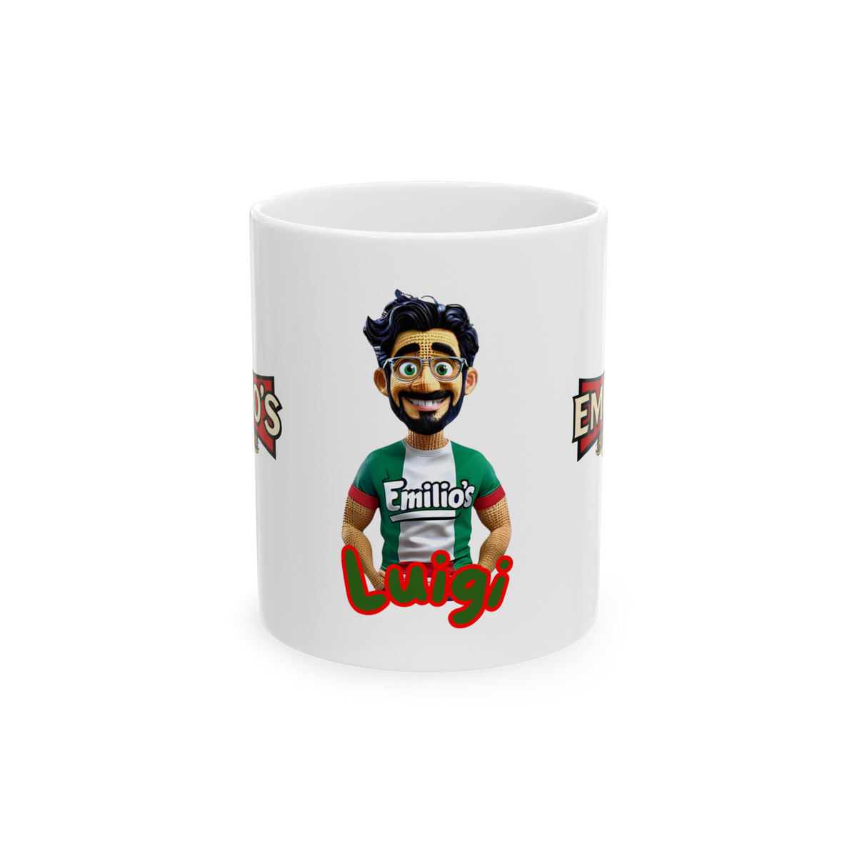 Personalized Luigi Character Ceramic Mug – Custom Name Coffee Cup 11oz