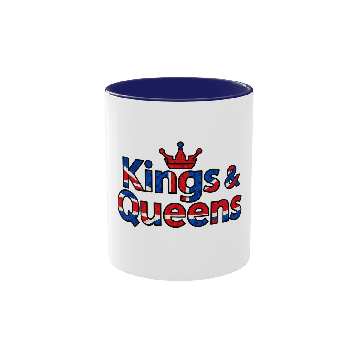 Kings & Queens Union Jack Coffee Mug — Patriotic Two-Tone 11oz