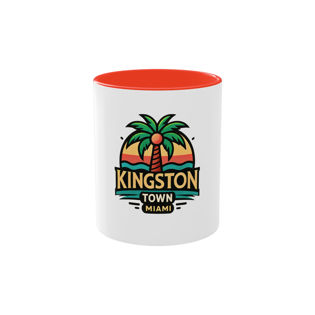Kingston Town Miami Coffee Mug — Retro Palm Tree Two-Tone 11oz