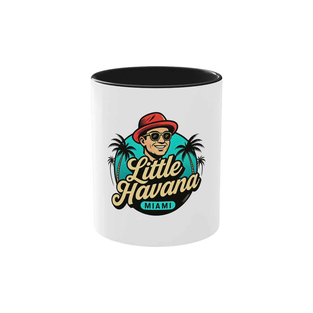 Little Havana Miami Coffee Mug – Retro Palm Beach Two-Tone 11oz