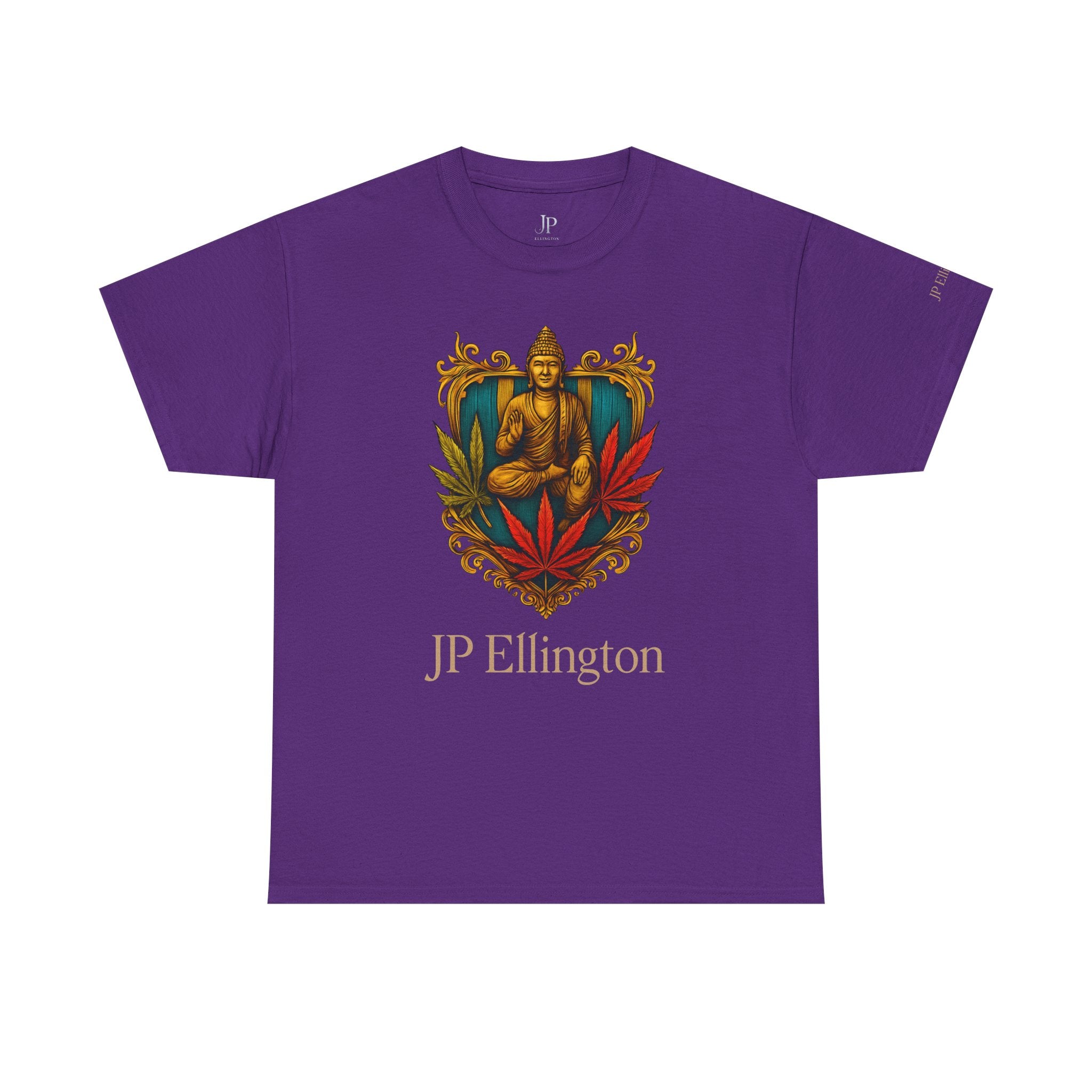 Buddha-Wappen mit Cannabisblättern T-Shirt | JP Ellington Edition
