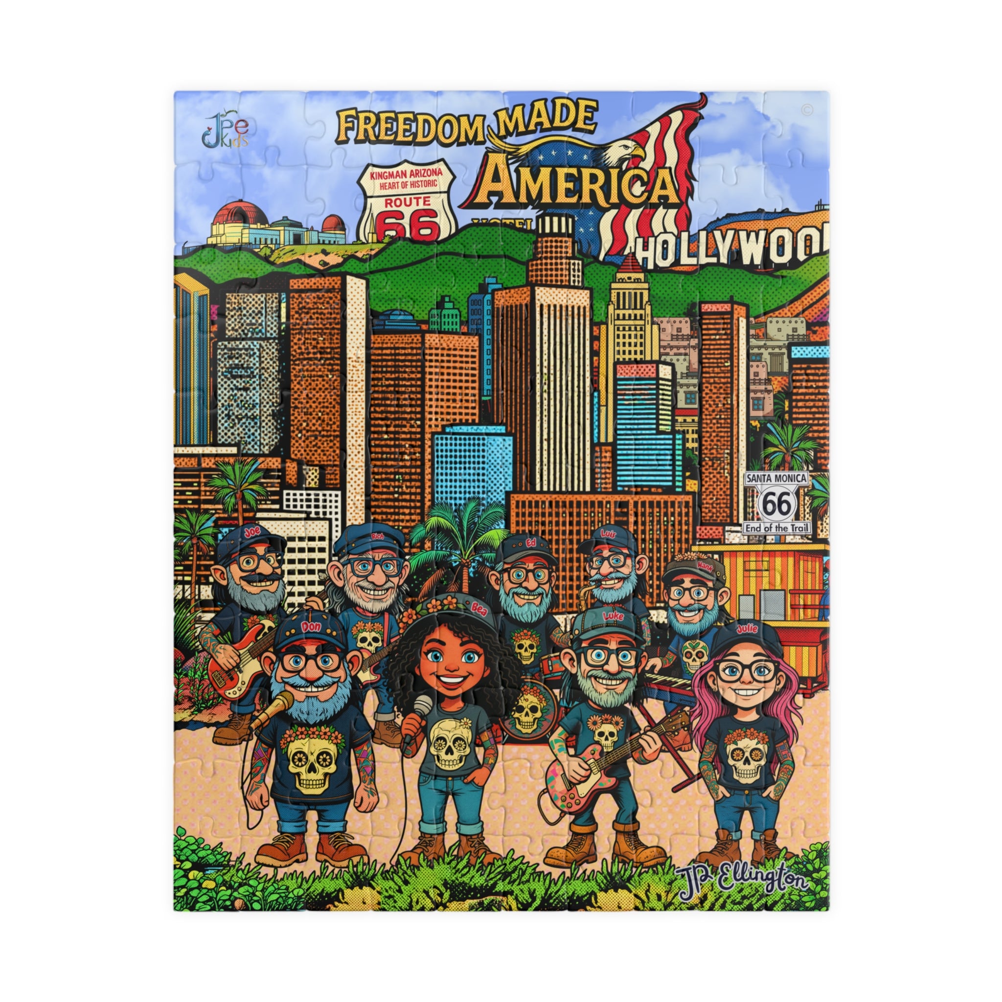 Freedom Made America Band Puzzle | Los Angeles California Puzzle