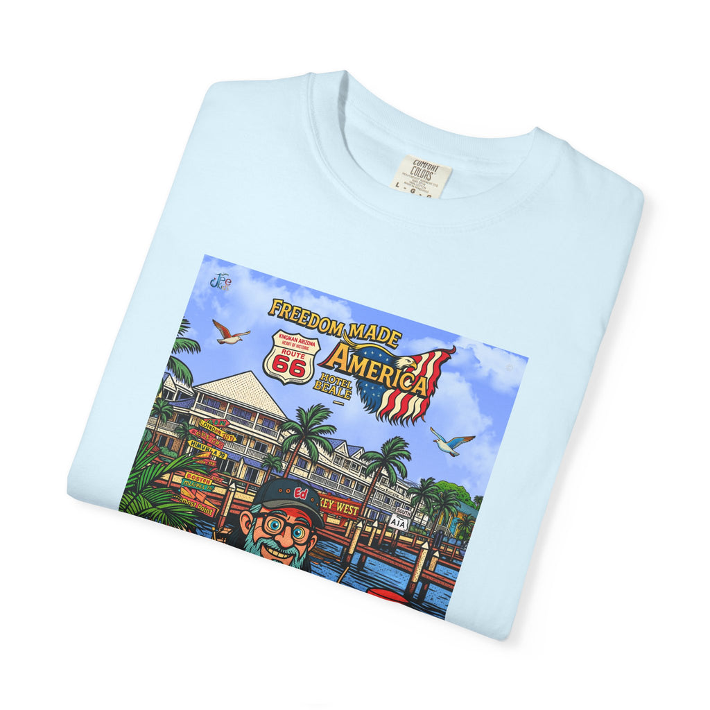 Route 66 Key West T-Shirt | Retro Roadtrip Art, Freedom made America Shirt