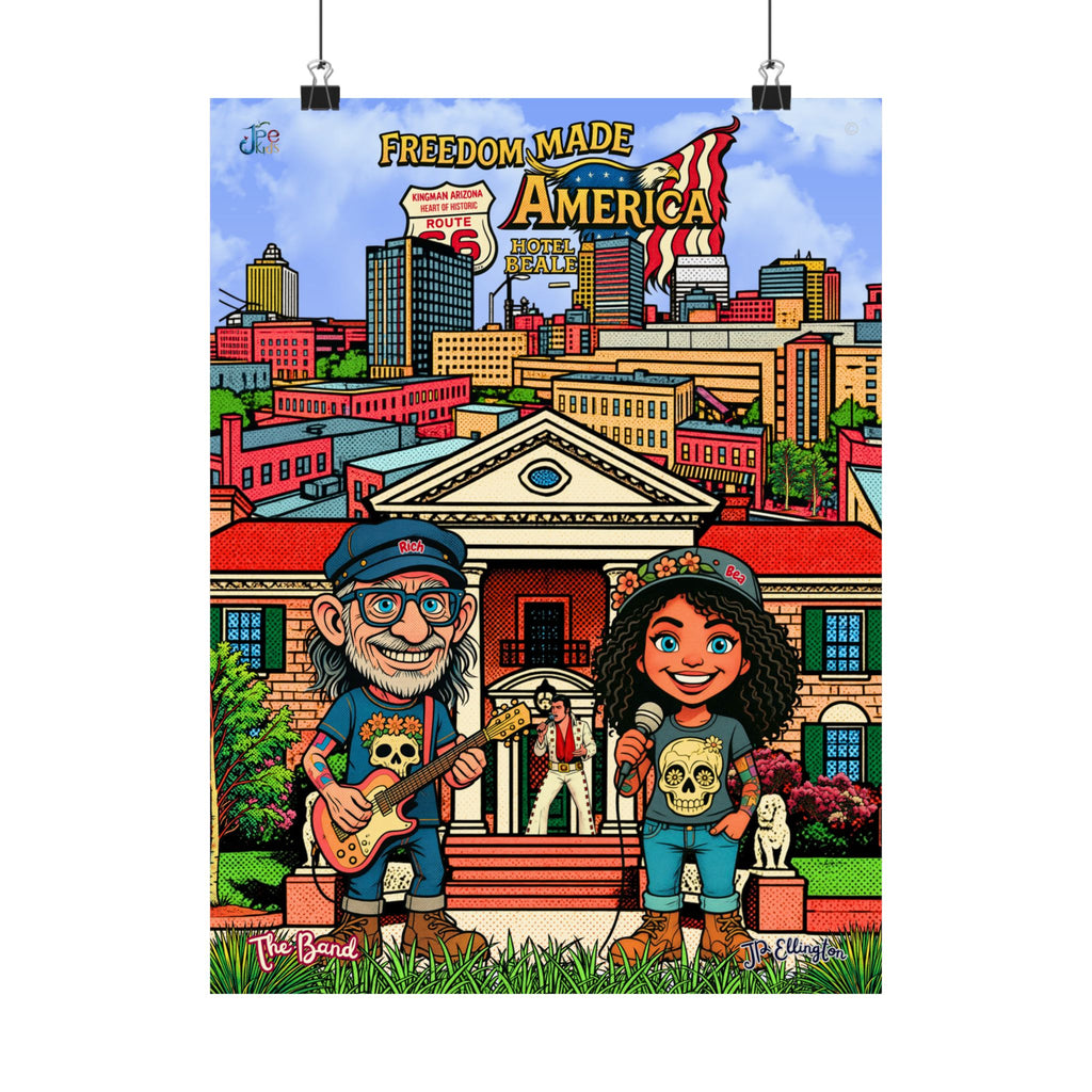 Freedom Made America poster | Matte Vertical Poster, Memphis poster, graceland