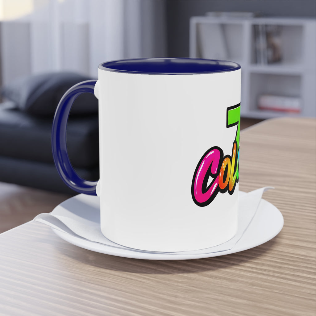 7 Colors Rainbow Graphic Coffee Mug – Two-Tone 11oz