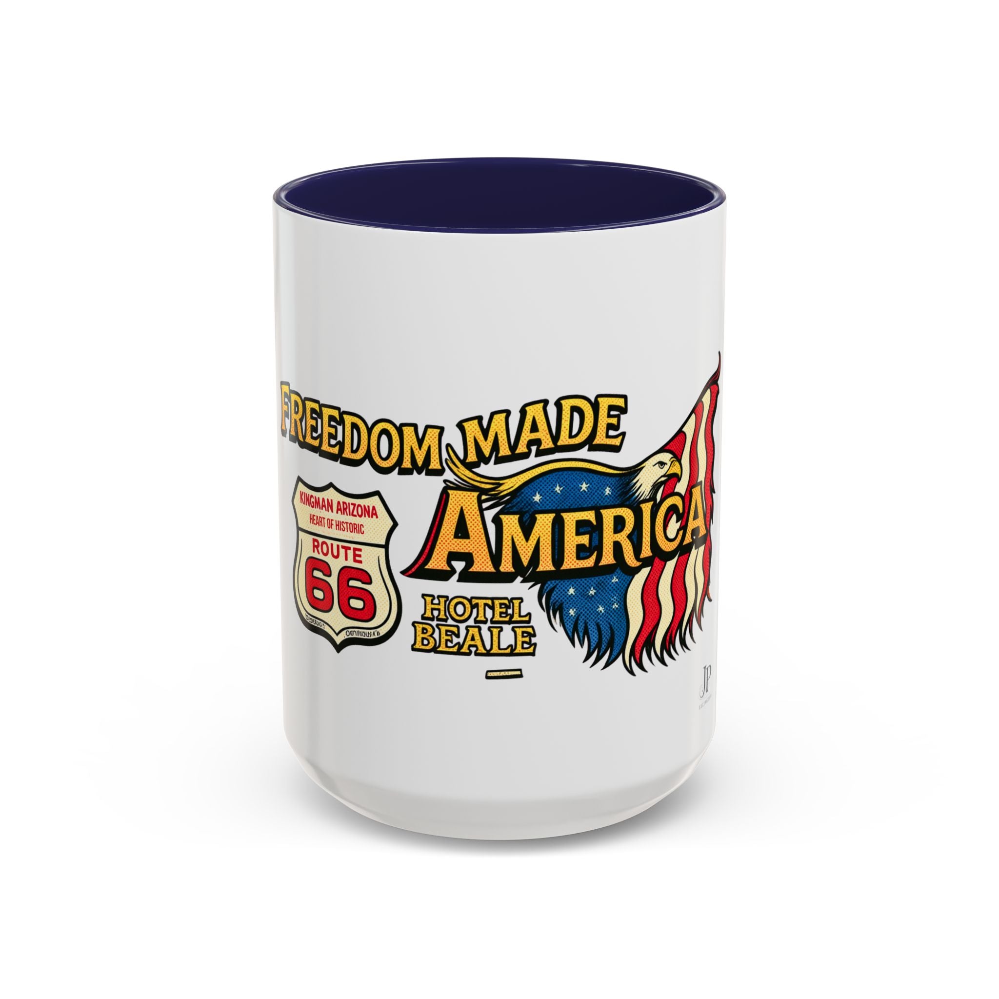 Tasse mit Amerika-Adler „Freedom Made America“ | Route 66 Americana Kaffeetasse