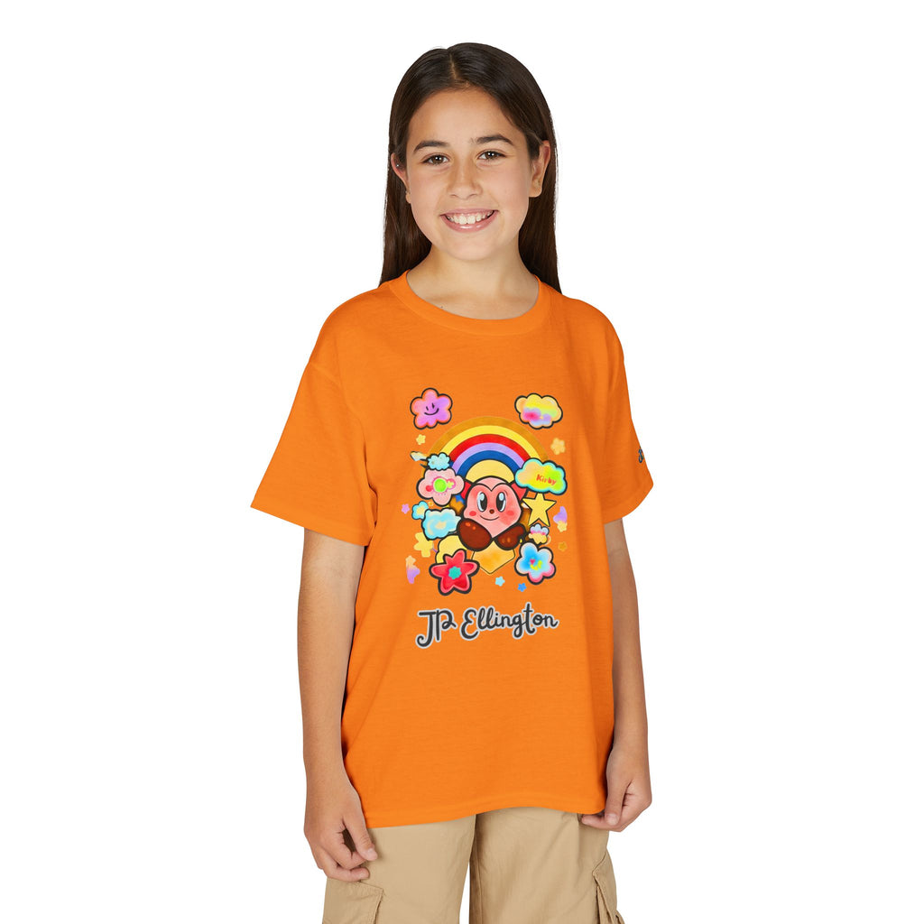 Cute Heart Character Rainbow Clouds T-Shirt | Kids JP Ellington