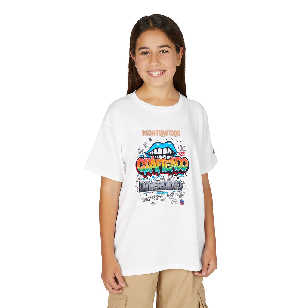Graffiti Graphic T-Shirt | Colorful Street Art Logo, JPE Kids Edition