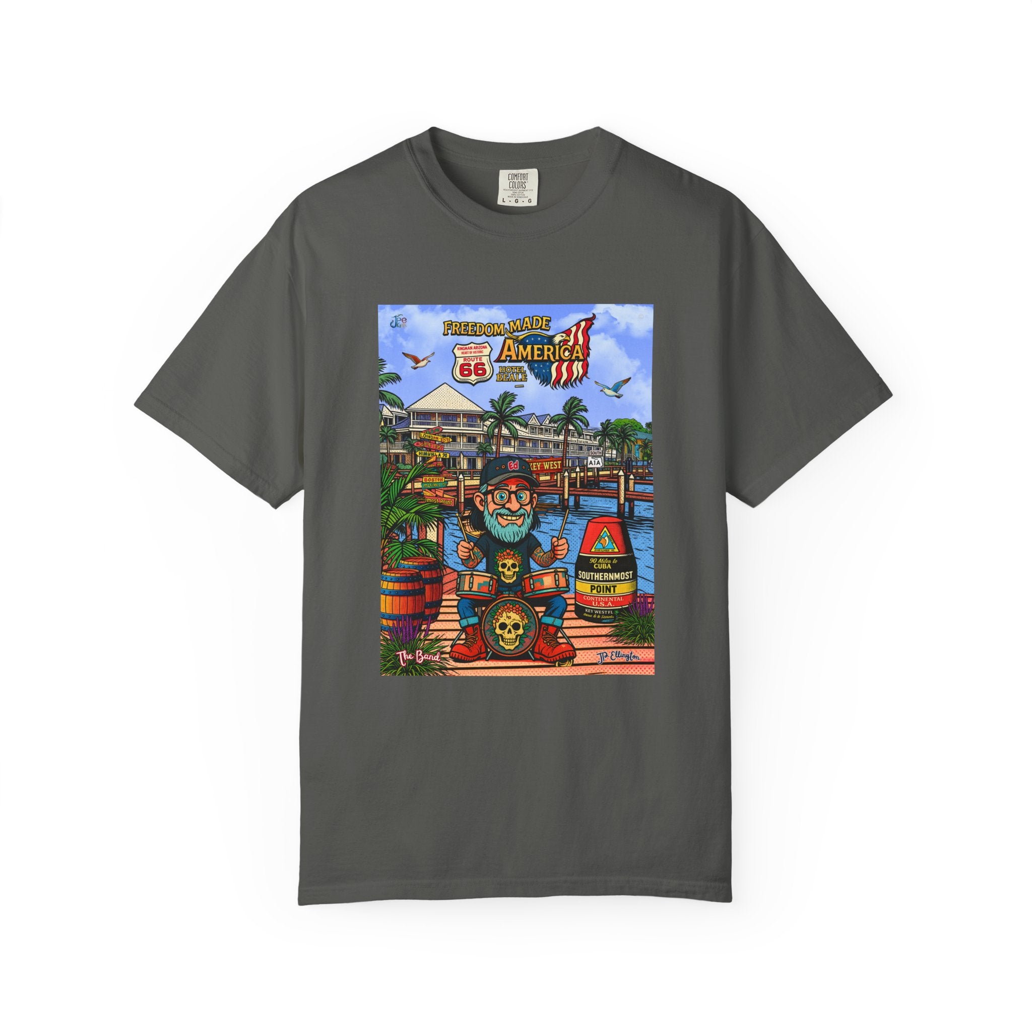 Route 66 Key West T-Shirt | Retro Roadtrip Kunst, Freiheit hat Amerika gemacht Hemd
