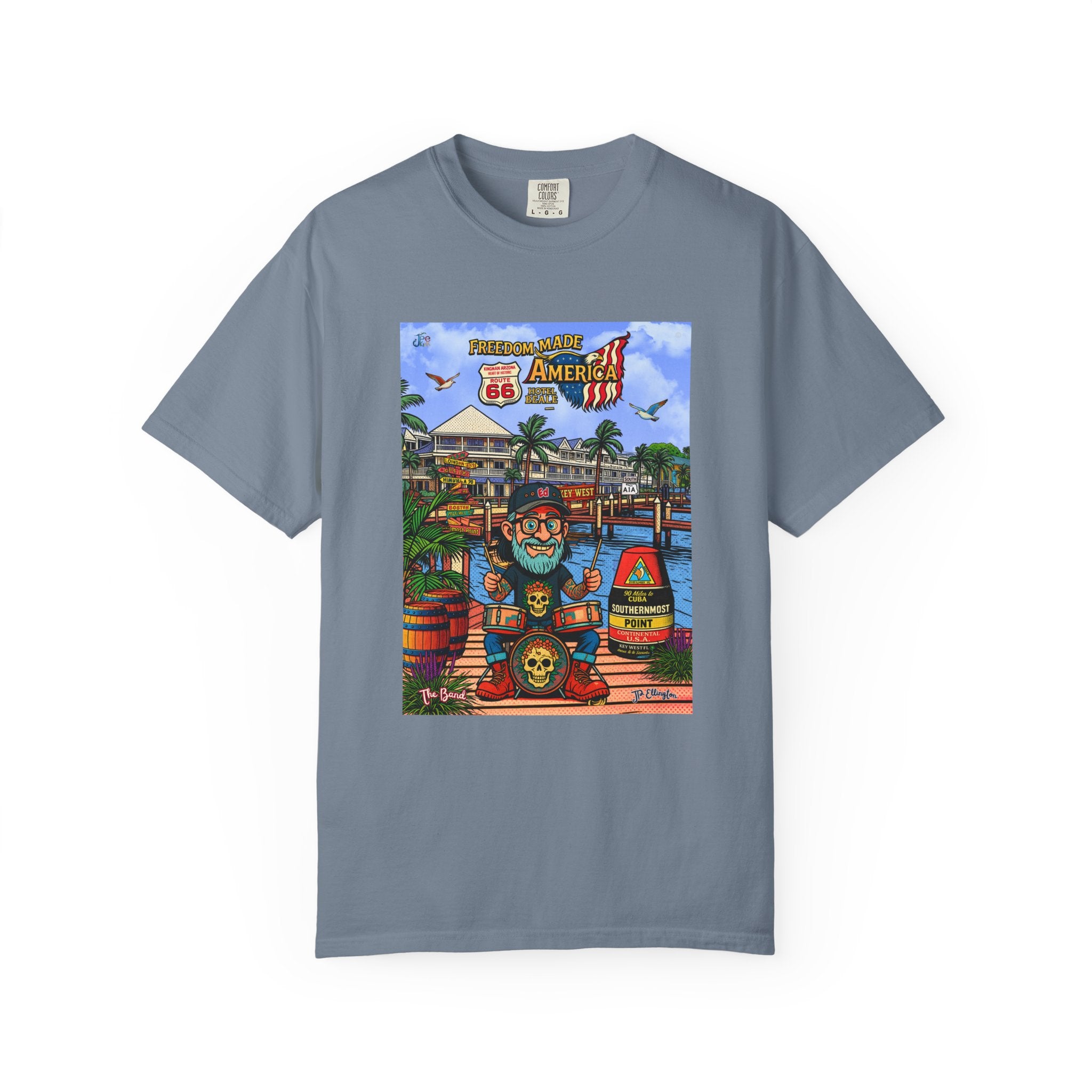 Route 66 Key West T-Shirt | Retro Roadtrip Kunst, Freiheit hat Amerika gemacht Hemd
