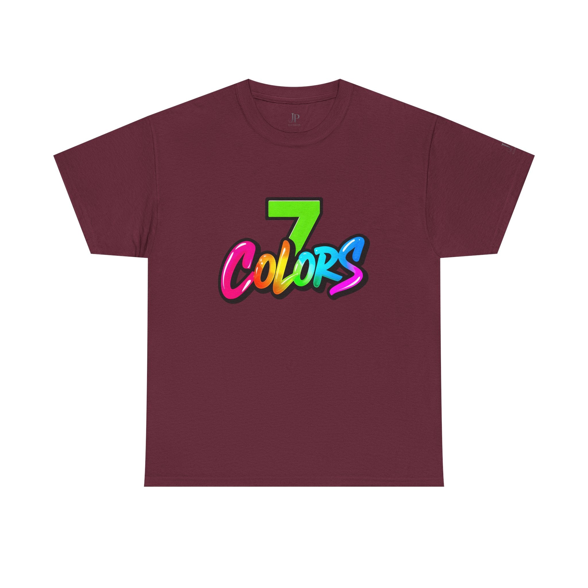 Sieben Farben Grafik-T-Shirt | Regenbogen-Schriftzug-Logo T-Shirt, JP Ellington Edition