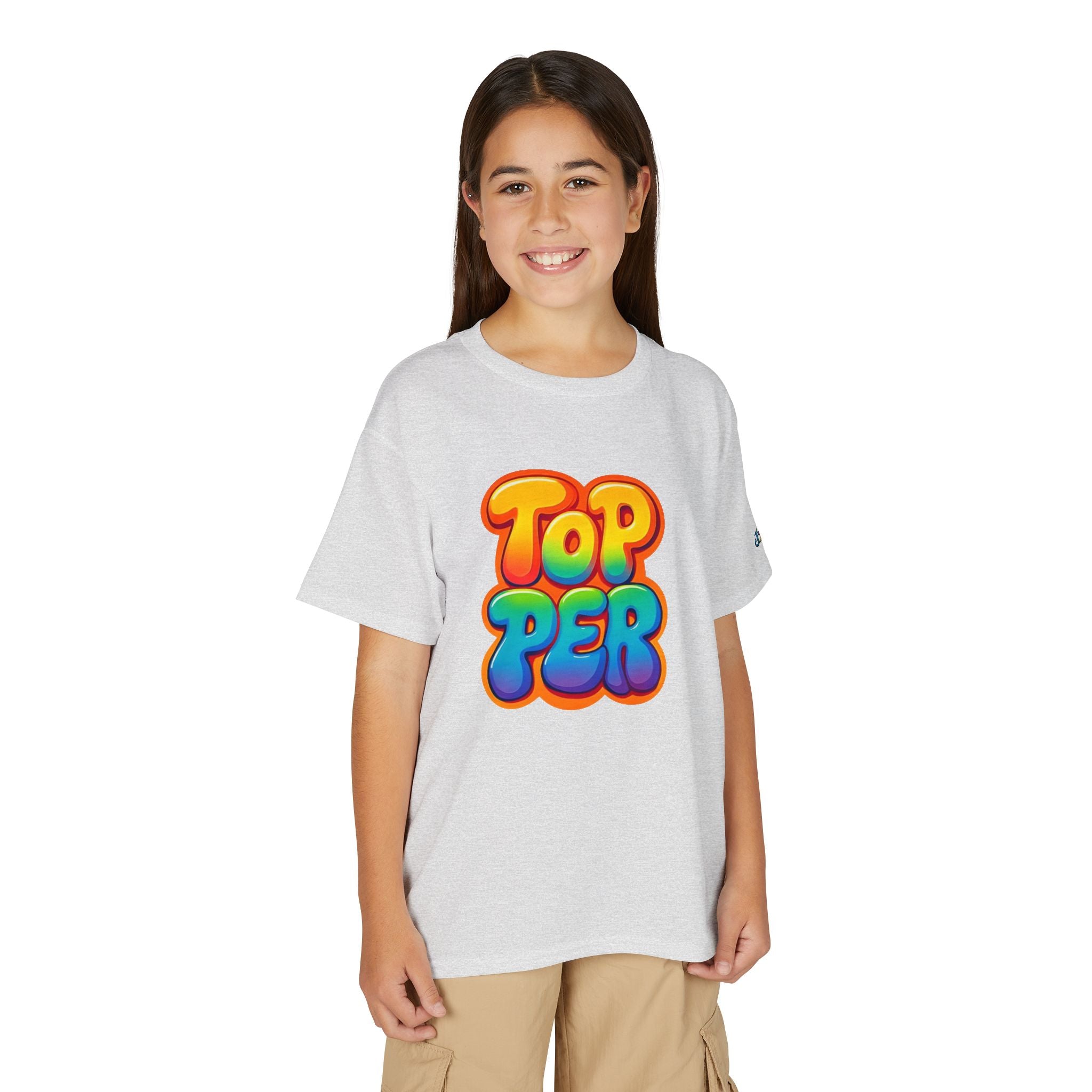 Topper Bubble Letters T-Shirt | Colorful Kids Graphic Tee, JPE Kids Edition