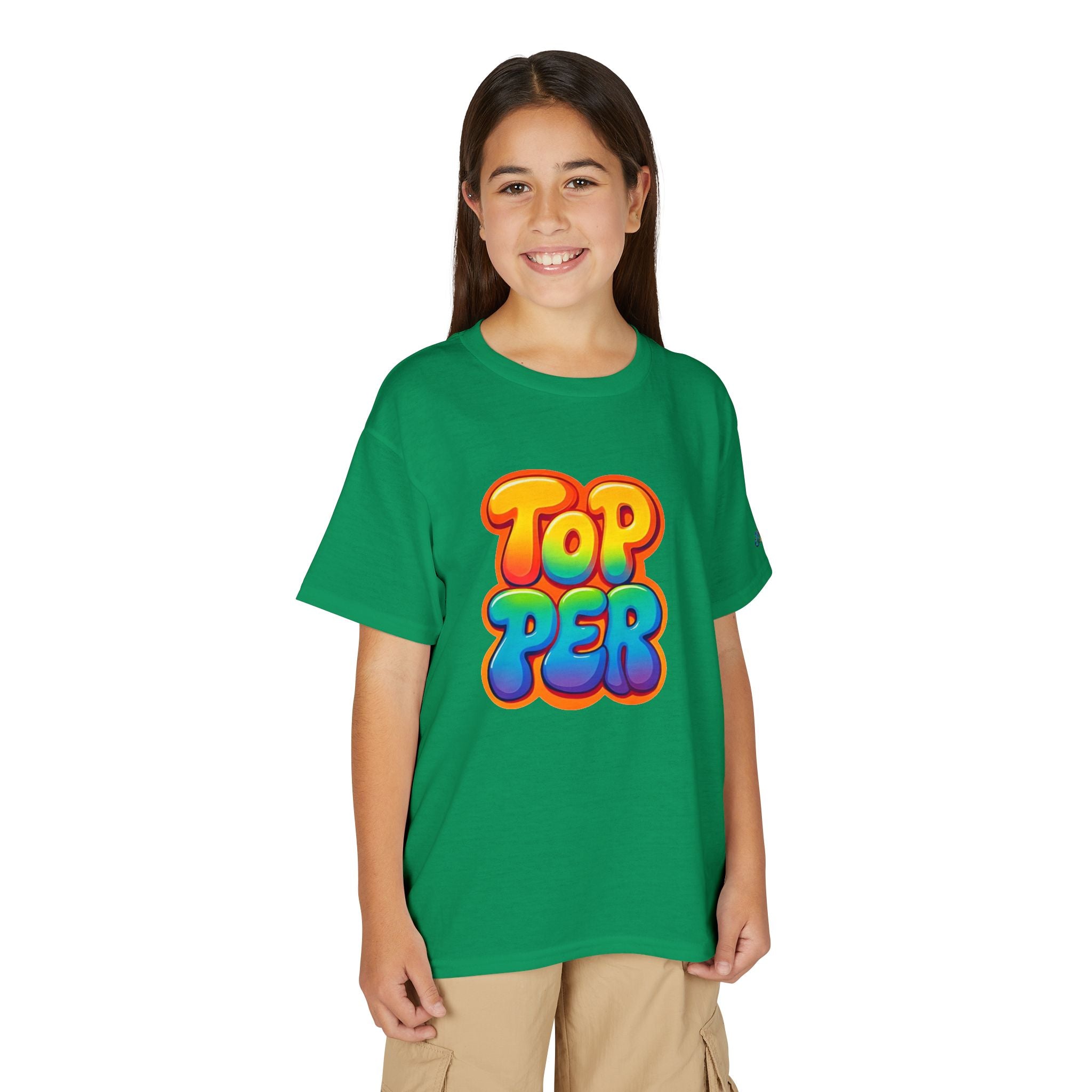 Topper Bubble Letters T-Shirt | Colorful Kids Graphic Tee, JPE Kids Edition