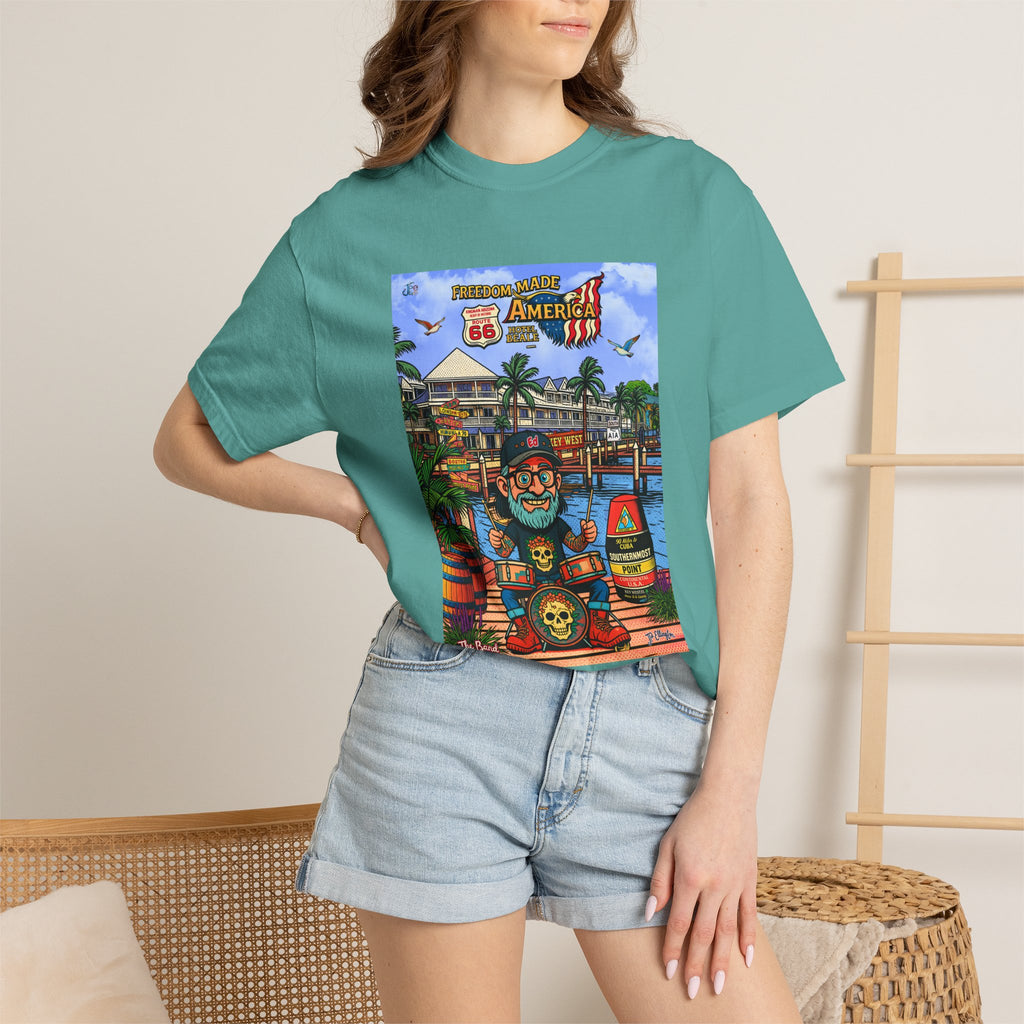 Route 66 Key West T-Shirt | Retro Roadtrip Art, Freedom made America Shirt