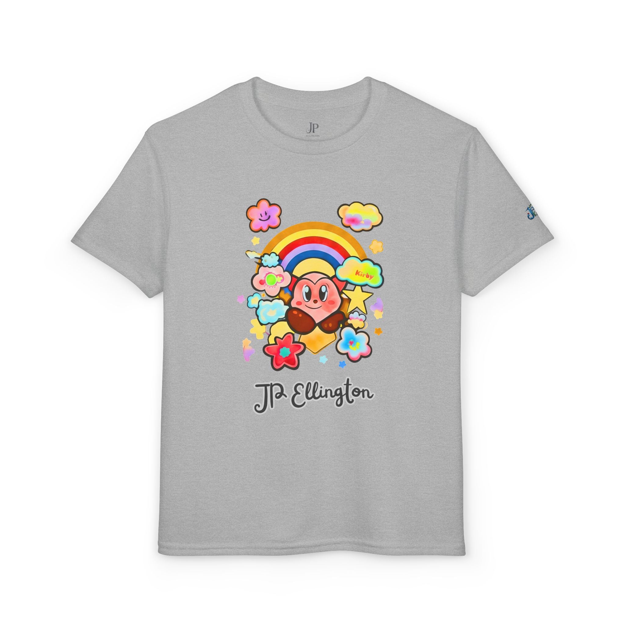 Niedliches Herz-Charakter-Regenbogen-Wolken-T-Shirt | Kinder JP Ellington