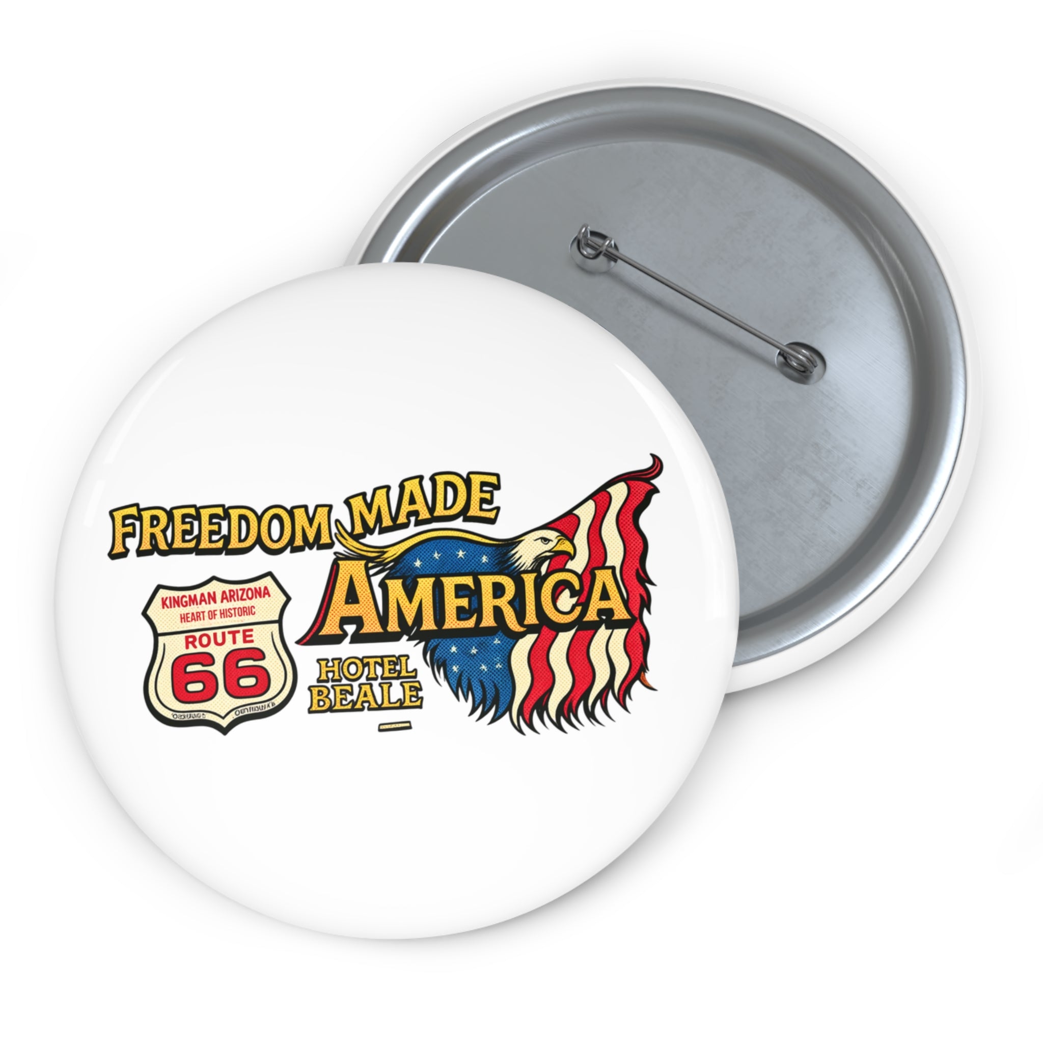 Freedom Made America Anstecknadel | Route 66 Flaggen-Patriotisches Abzeichen