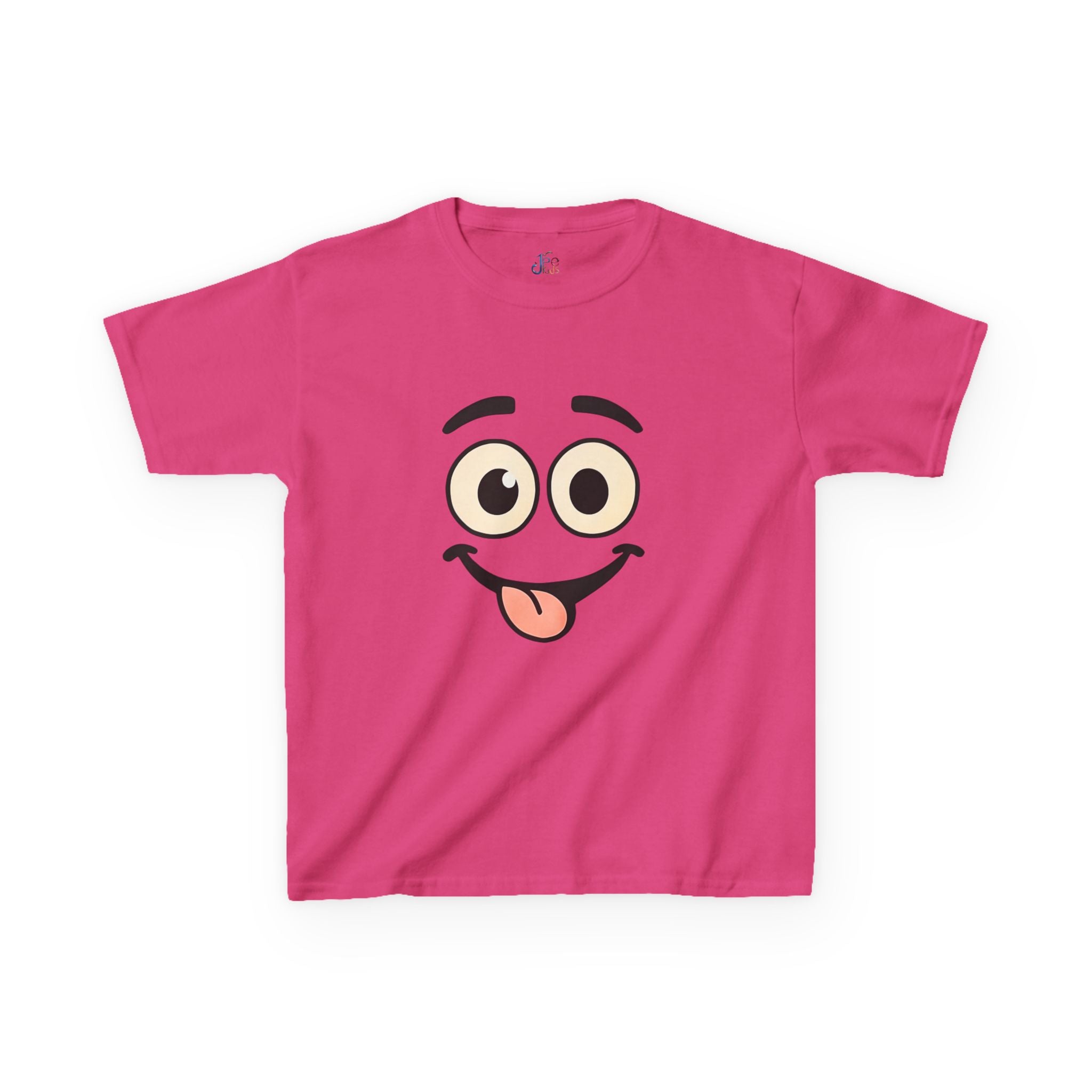 T-Shirt für Kinder mit lustigem Grimassen-Gesicht und rausgestreckter Zunge | Niedliches Emoji-Cartoon-Shirt