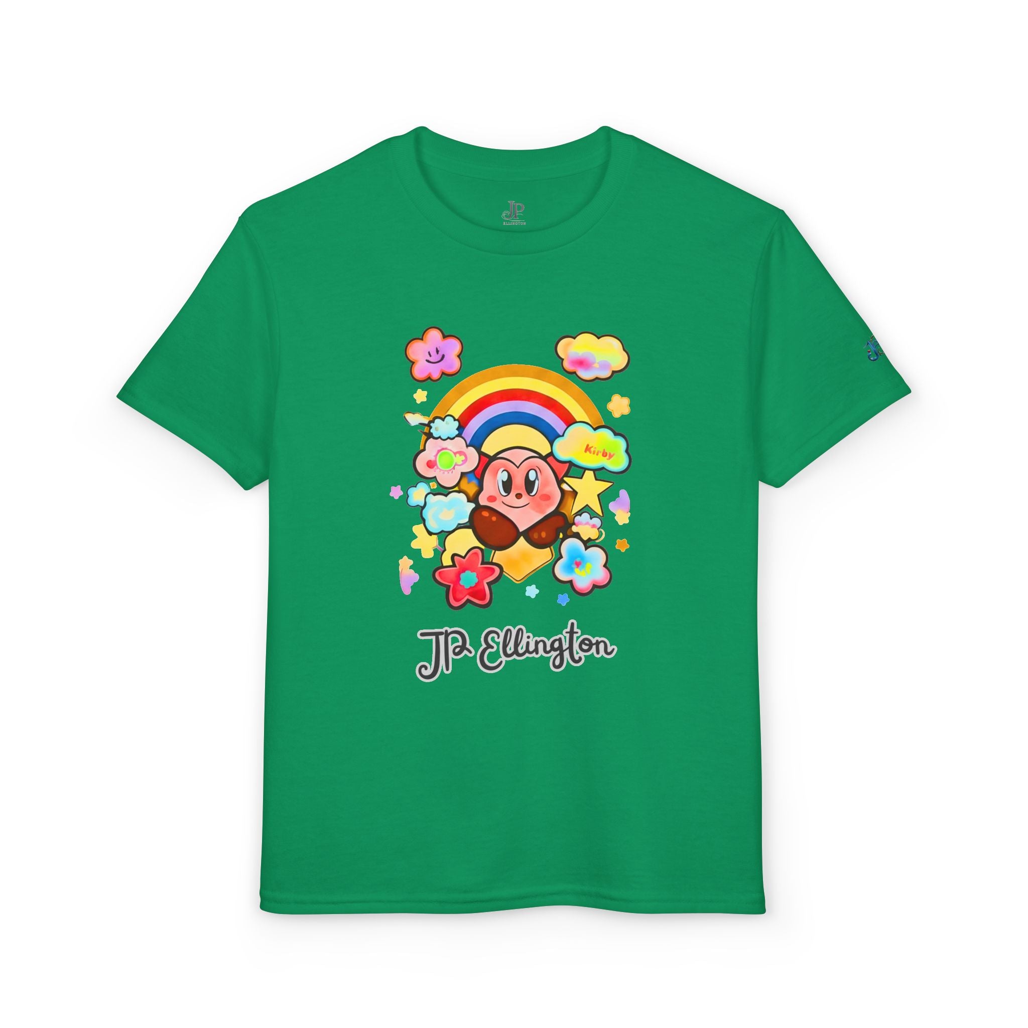 Niedliches Herz-Charakter-Regenbogen-Wolken-T-Shirt | Kinder JP Ellington