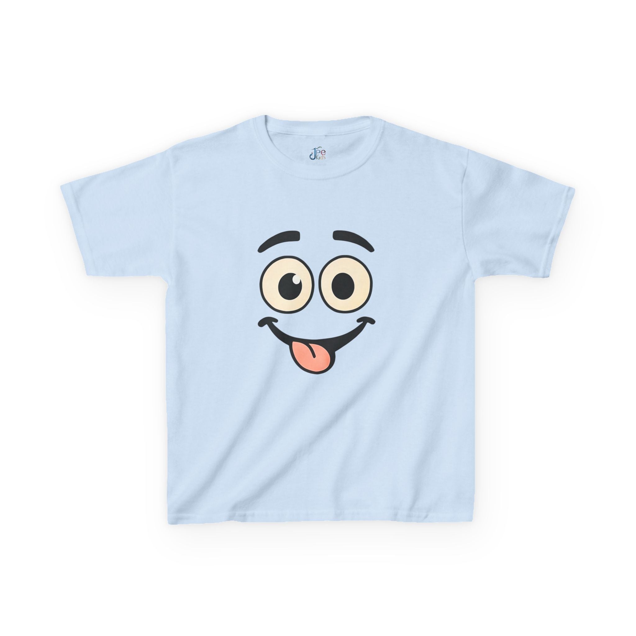 T-Shirt für Kinder mit lustigem Grimassen-Gesicht und rausgestreckter Zunge | Niedliches Emoji-Cartoon-Shirt