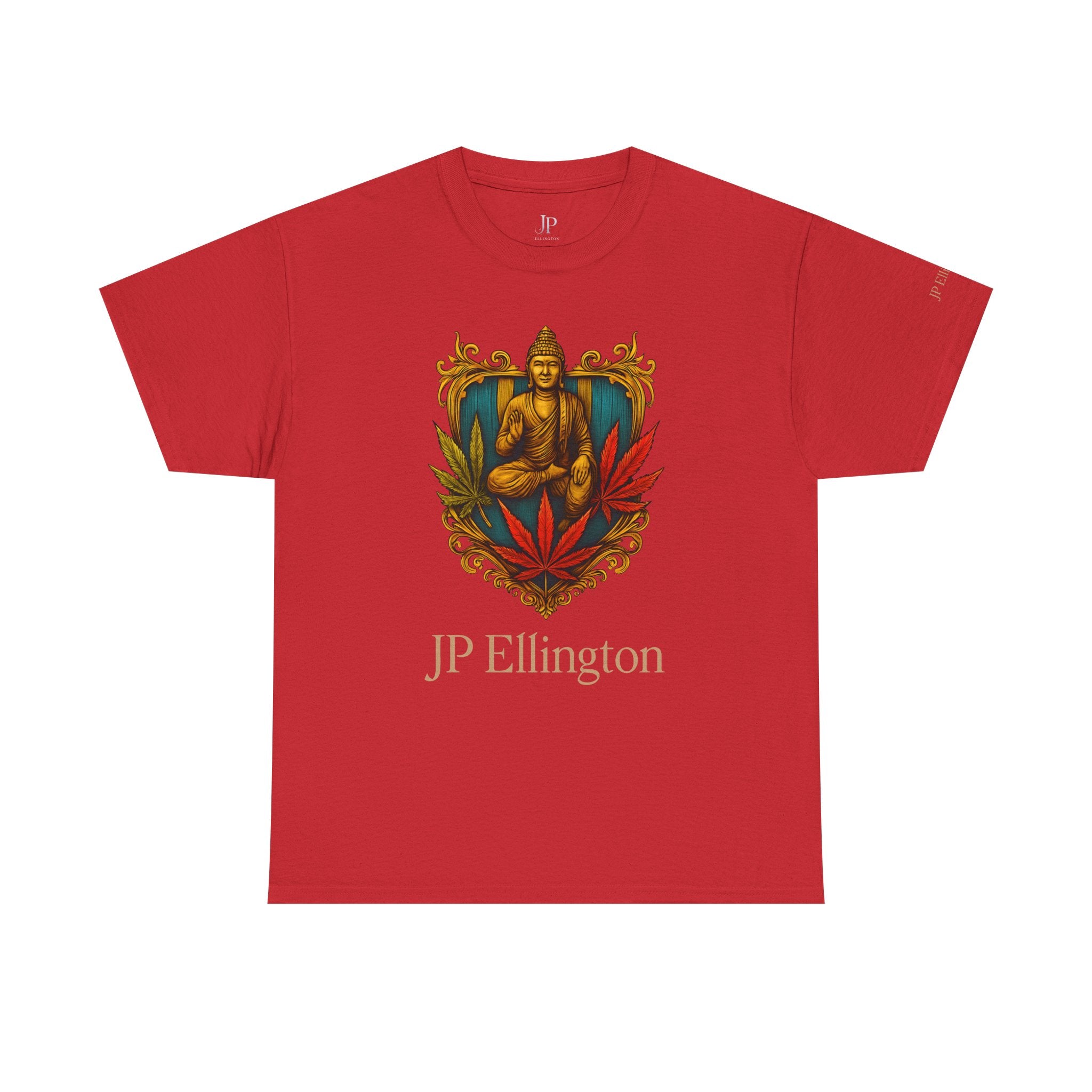 Buddha-Wappen mit Cannabisblättern T-Shirt | JP Ellington Edition