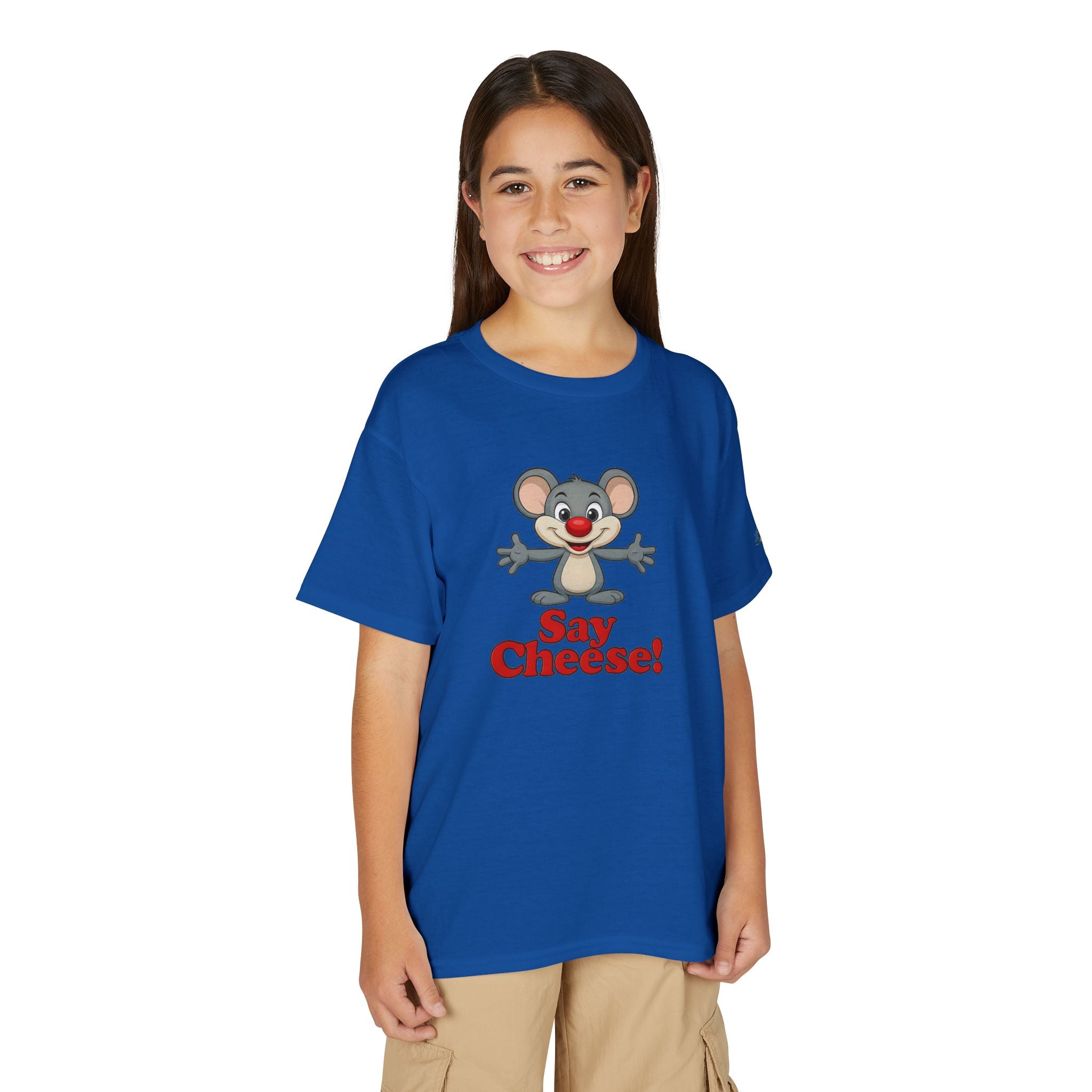 Cute Cartoon Mouse Say Cheese T-Shirt | Kids photo tee JPE Kids Edition