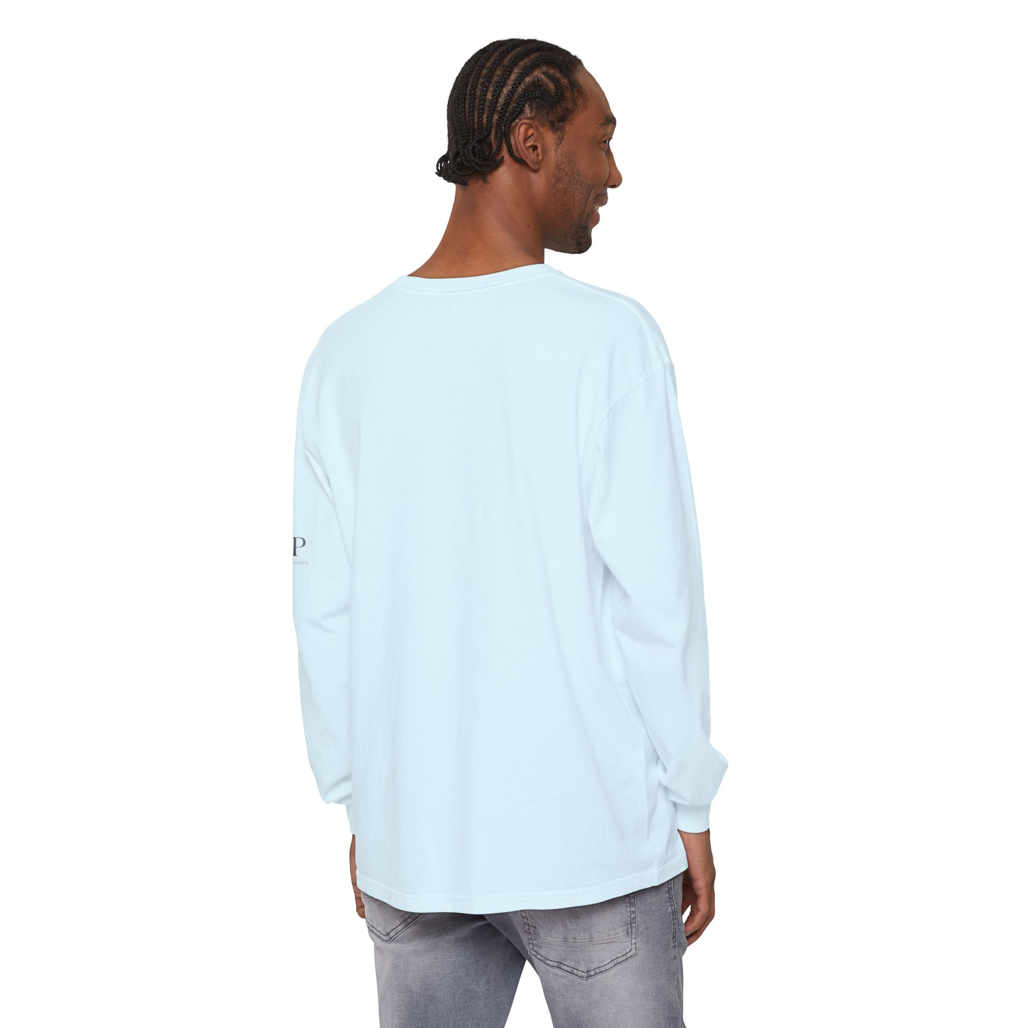 Good Vibes script graphic Long Sleeve Tee | White, Red lettering