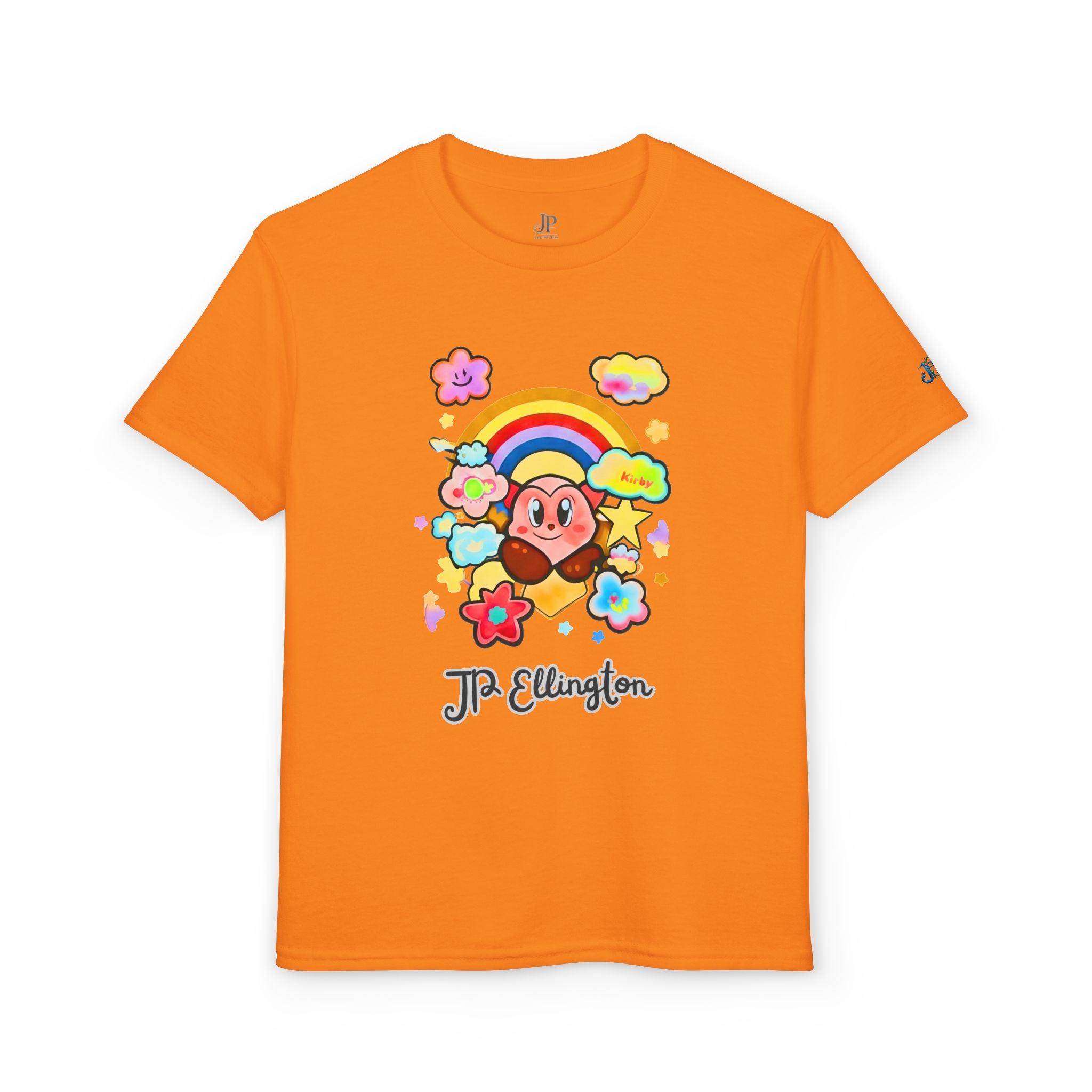 Niedliches Herz-Charakter-Regenbogen-Wolken-T-Shirt | Kinder JP Ellington